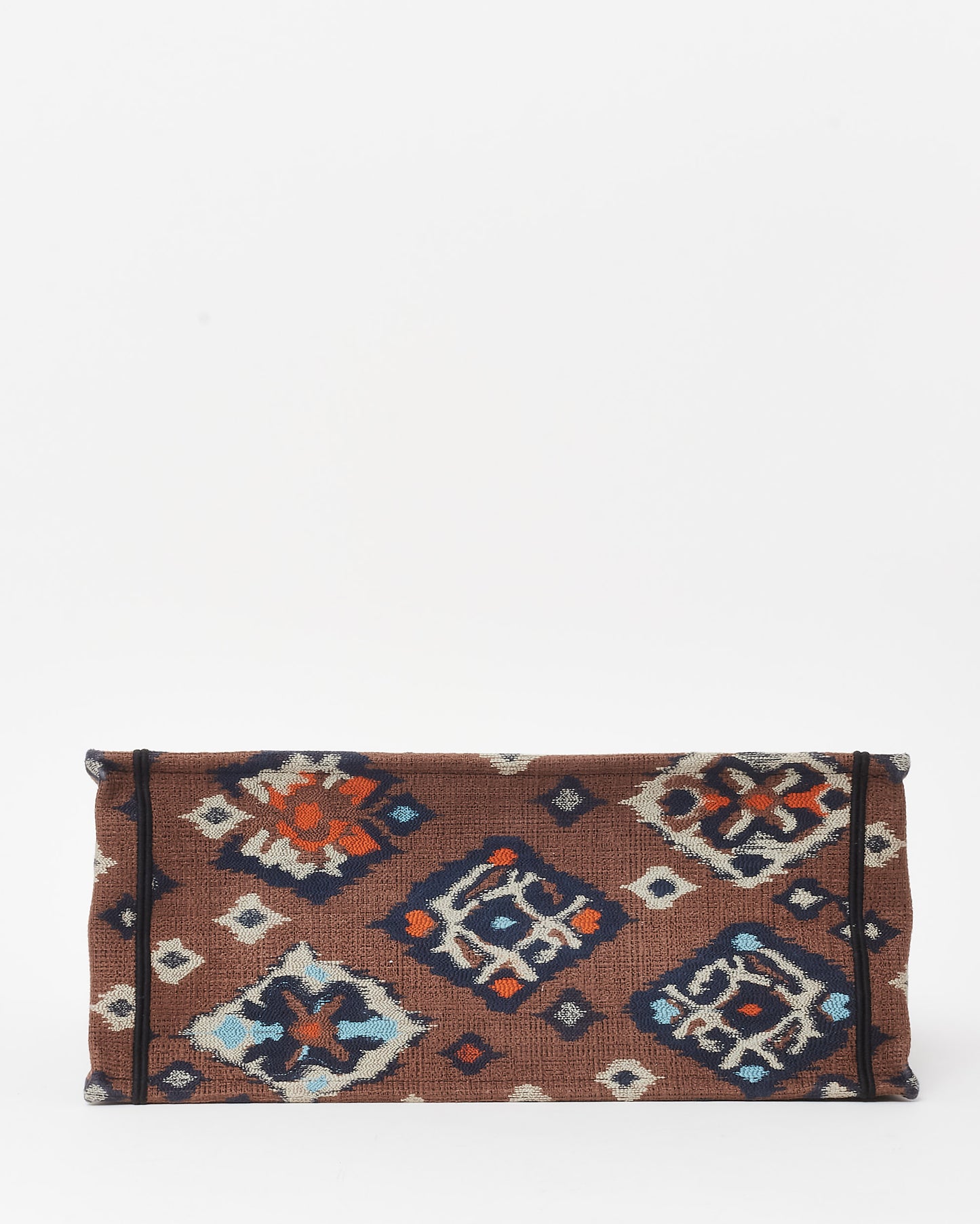 Dior Beige & Multi Broderie Flowers Embroidered Canvas Large Book Tote