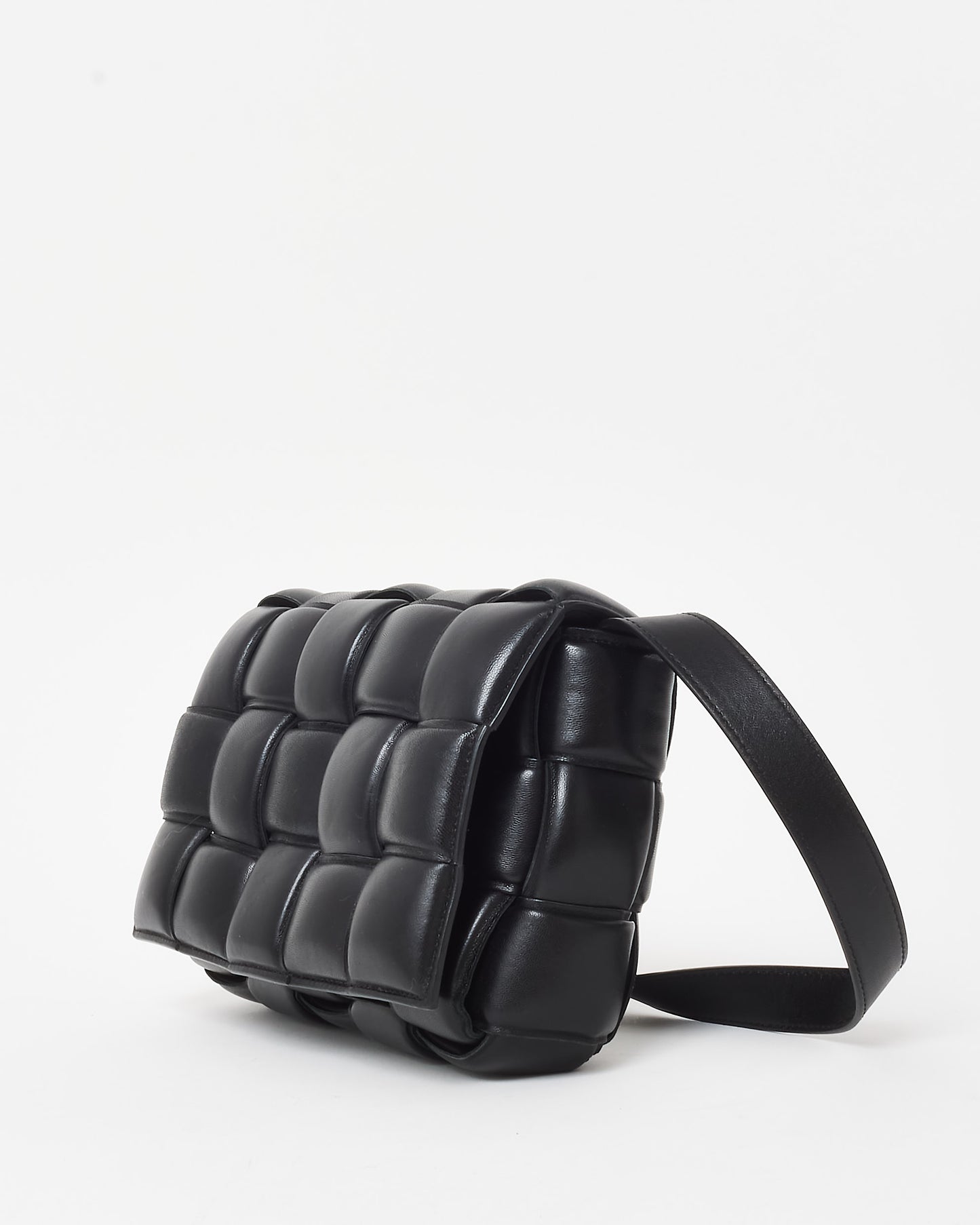Bottega Veneta Black Leather Padded Casette Crossbody Bag