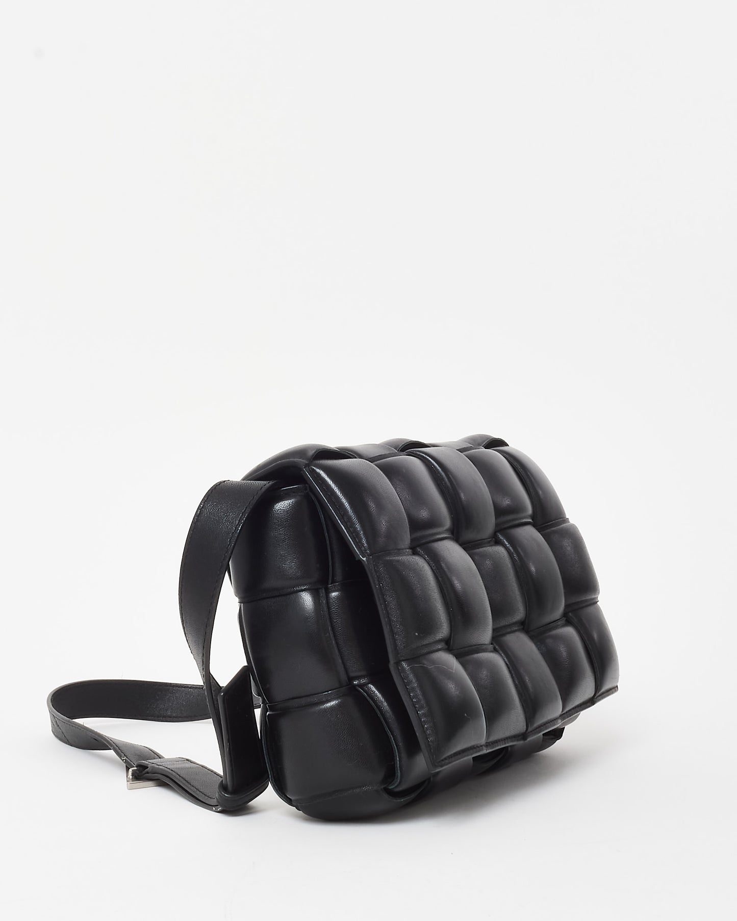 Bottega Veneta Black Leather Padded Casette Crossbody Bag