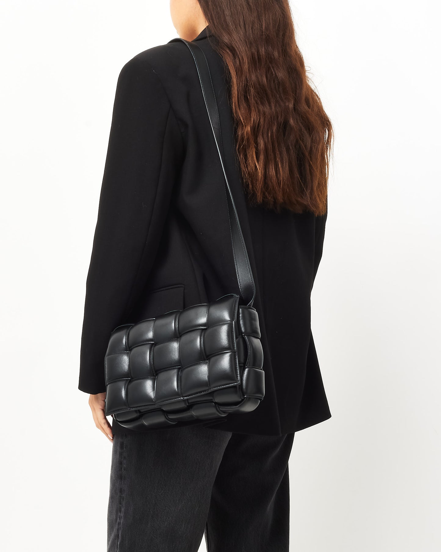 Bottega Veneta Black Leather Padded Casette Crossbody Bag