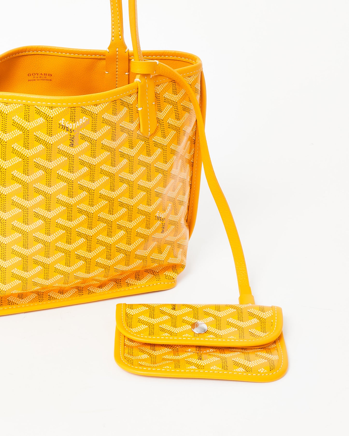 Goyard Yellow Goyardine Coated Canvas Reversible Mini Anjou Bag