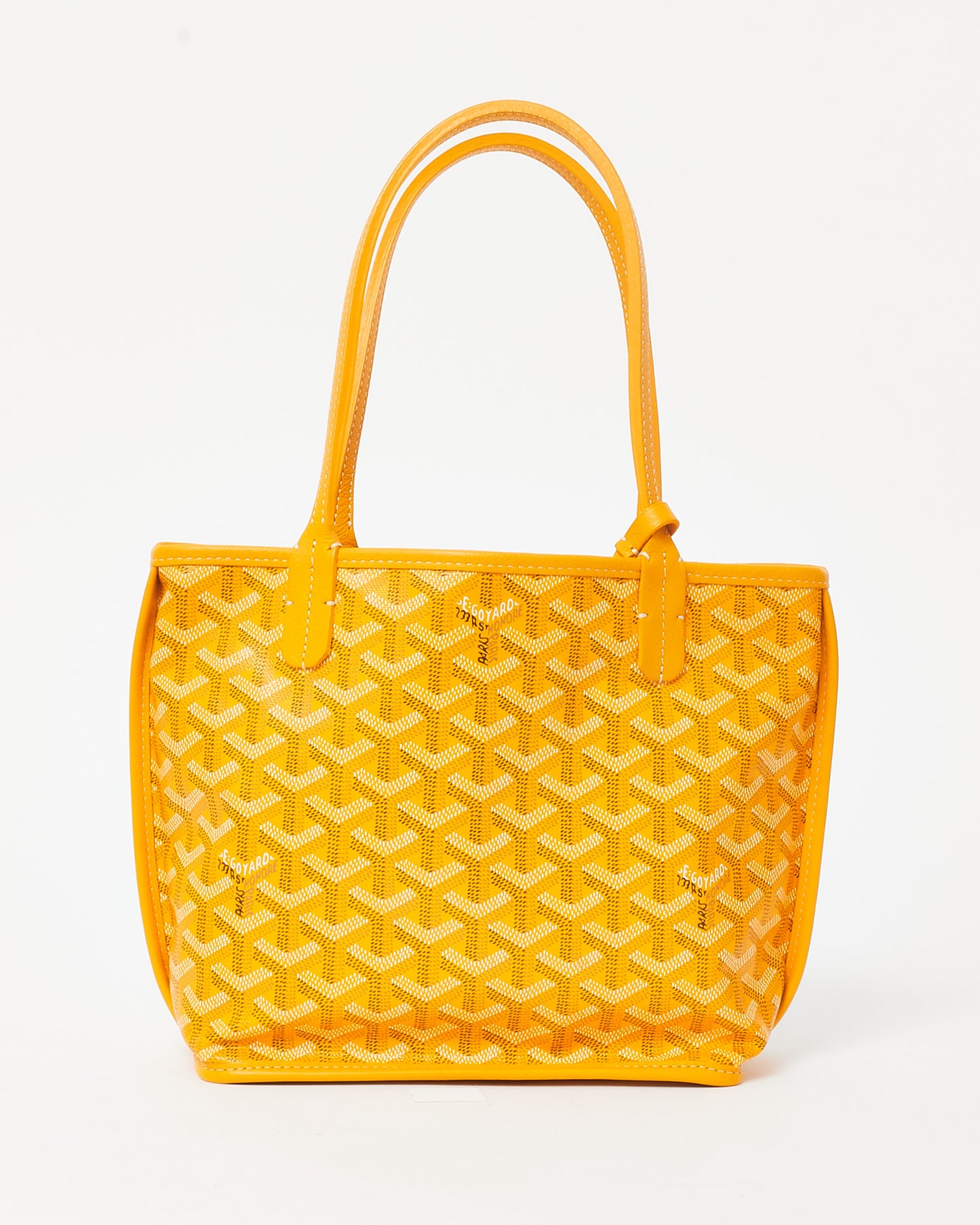 Goyard Yellow Goyardine Coated Canvas Reversible Mini Anjou Bag