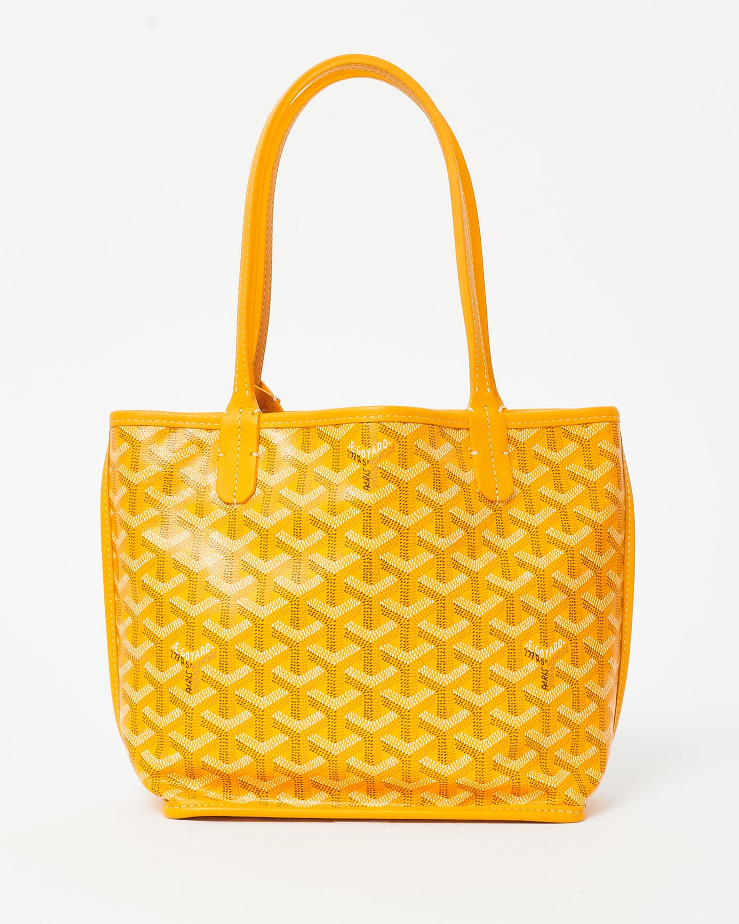 Goyard Yellow Goyardine Coated Canvas Reversible Mini Anjou Bag