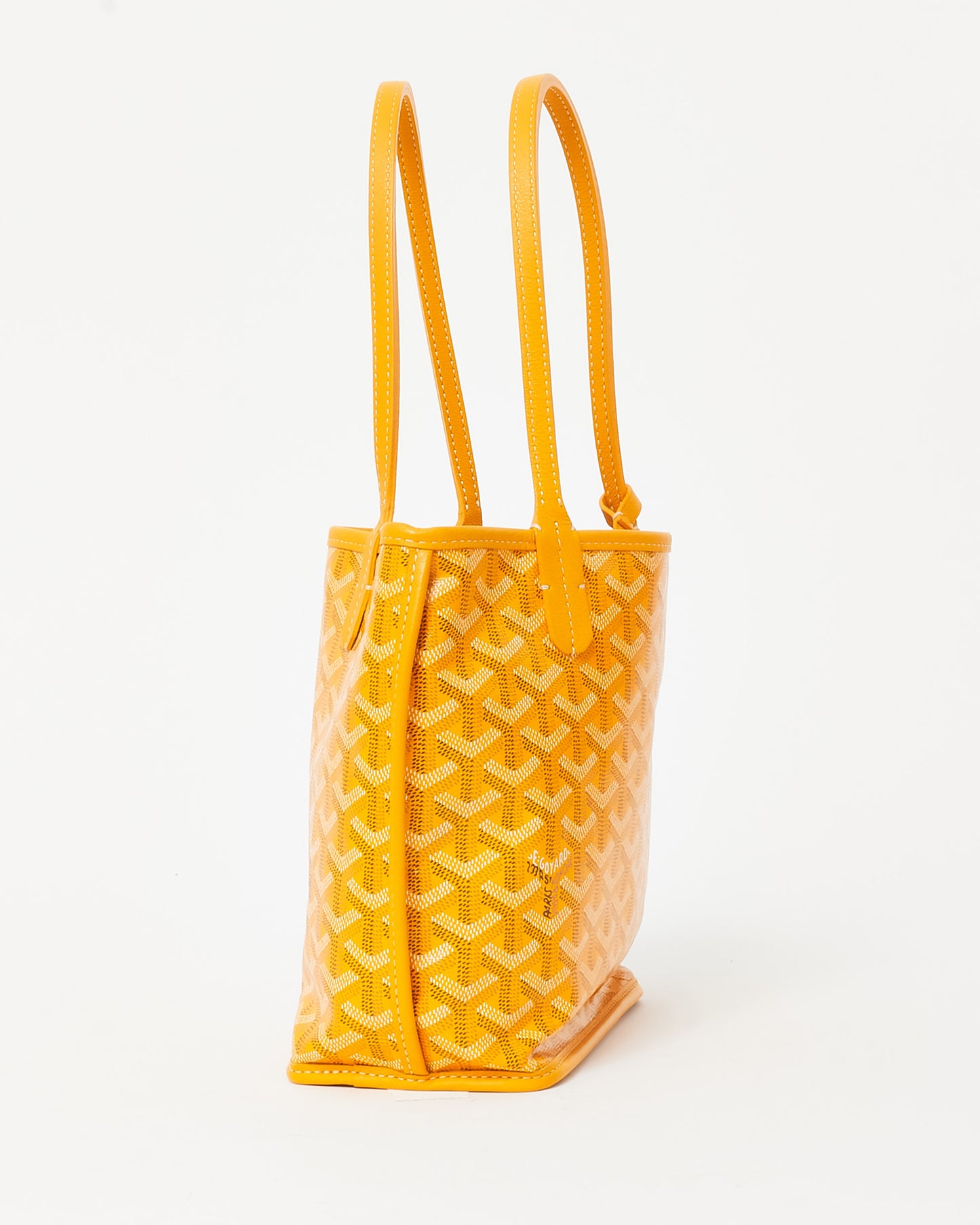 Goyard Yellow Goyardine Coated Canvas Reversible Mini Anjou Bag