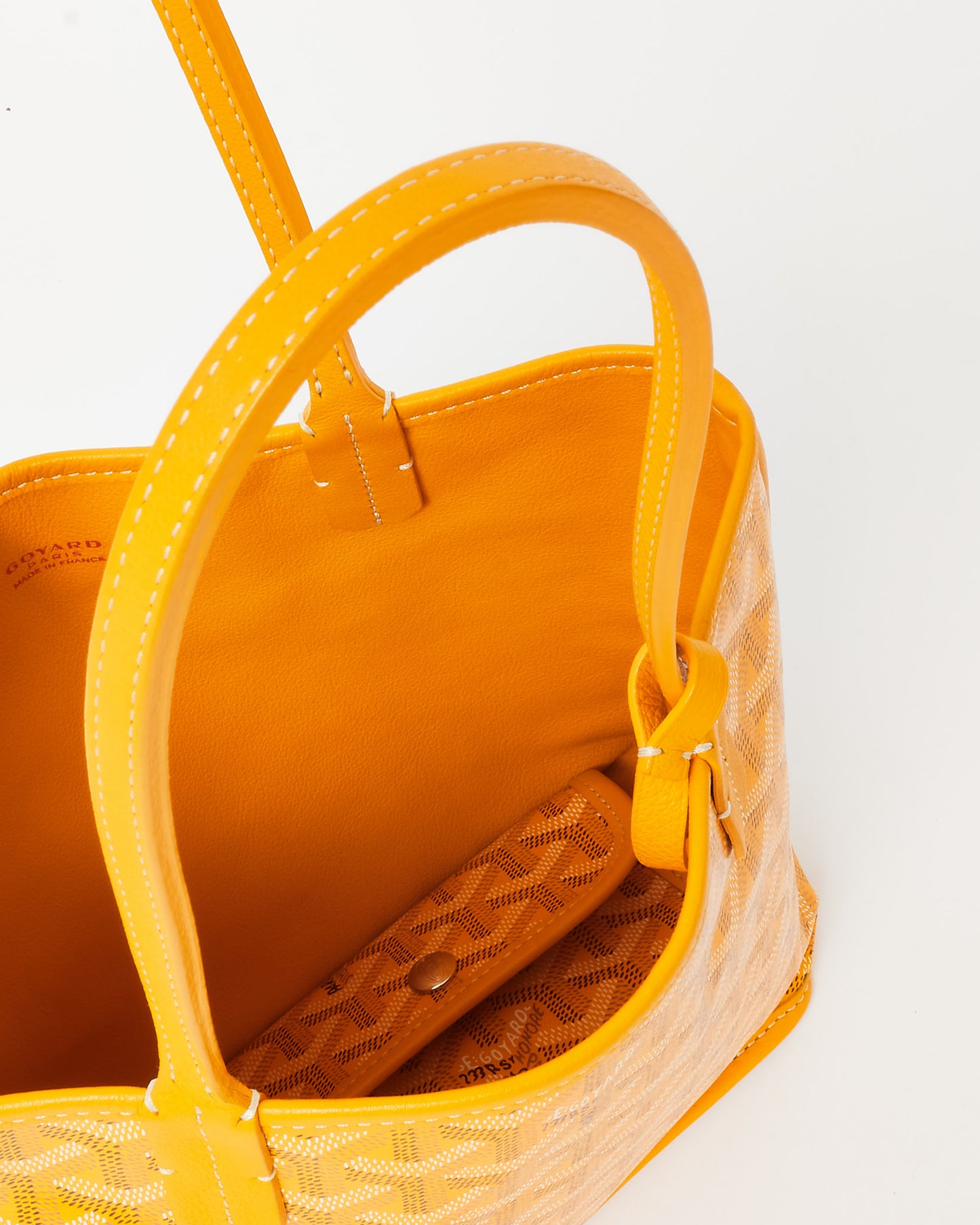 Goyard Yellow Goyardine Coated Canvas Reversible Mini Anjou Bag