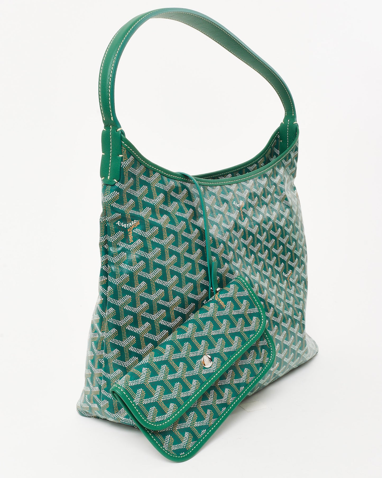 Goyard Green Goyardine Coated Canvas Boheme Hobo Bag