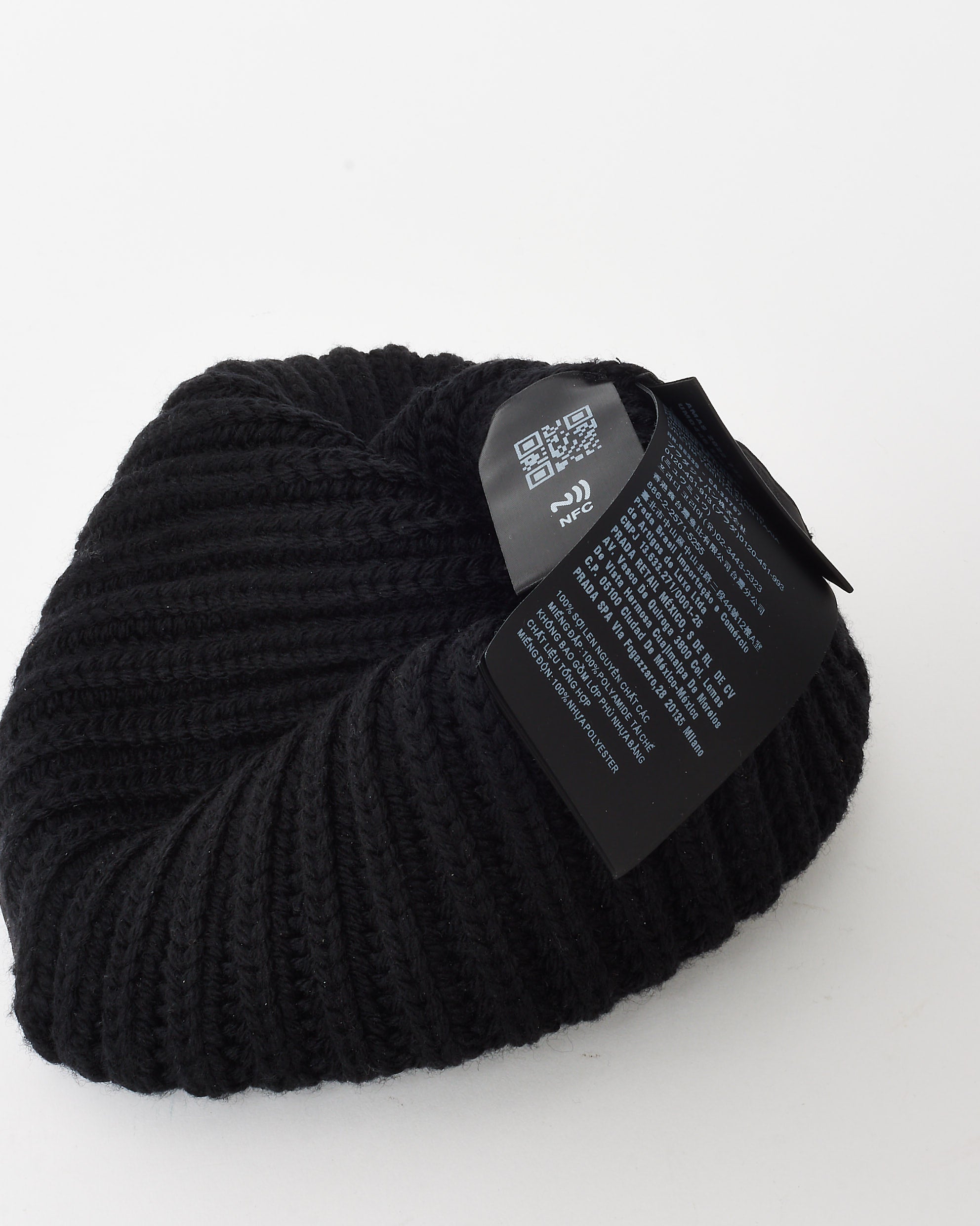 Buy Prada Black Re-Nylon Gabardine and Wool Logo Hat - M