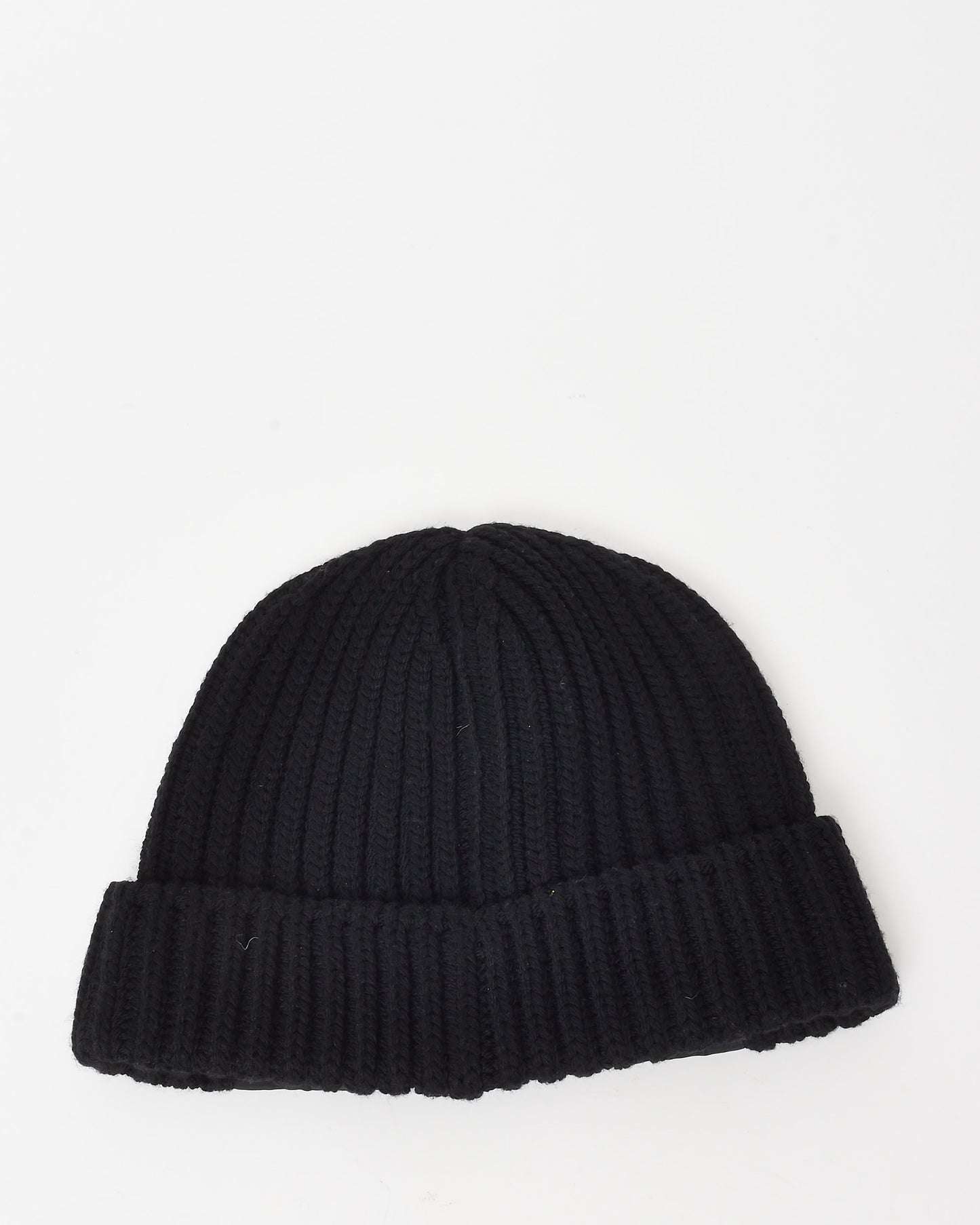 Prada Black Re-Nylon Gabardine and Wool Logo Hat - M