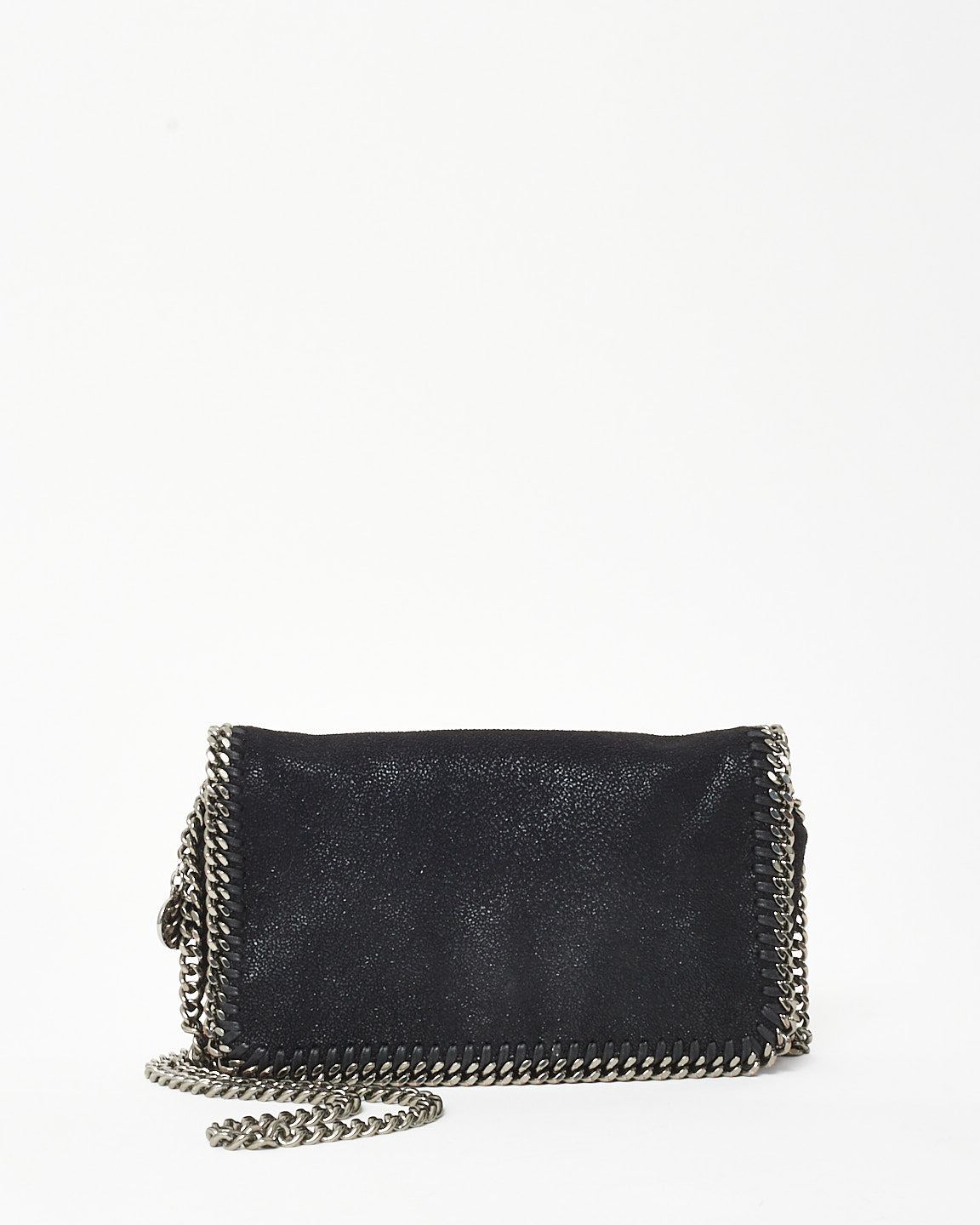 Stella McCartney Black Suede Shaggy Deer Falabella Flap Chain Shoulder Bag