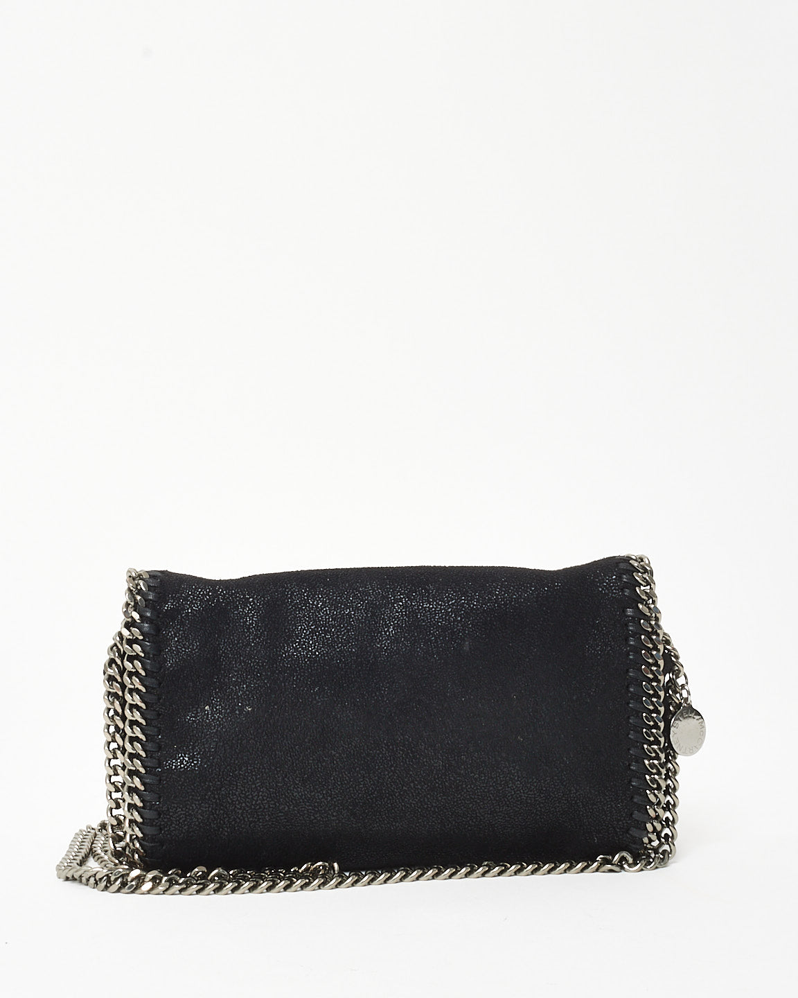 Stella McCartney Black Suede Shaggy Deer Falabella Flap Chain Shoulder Bag