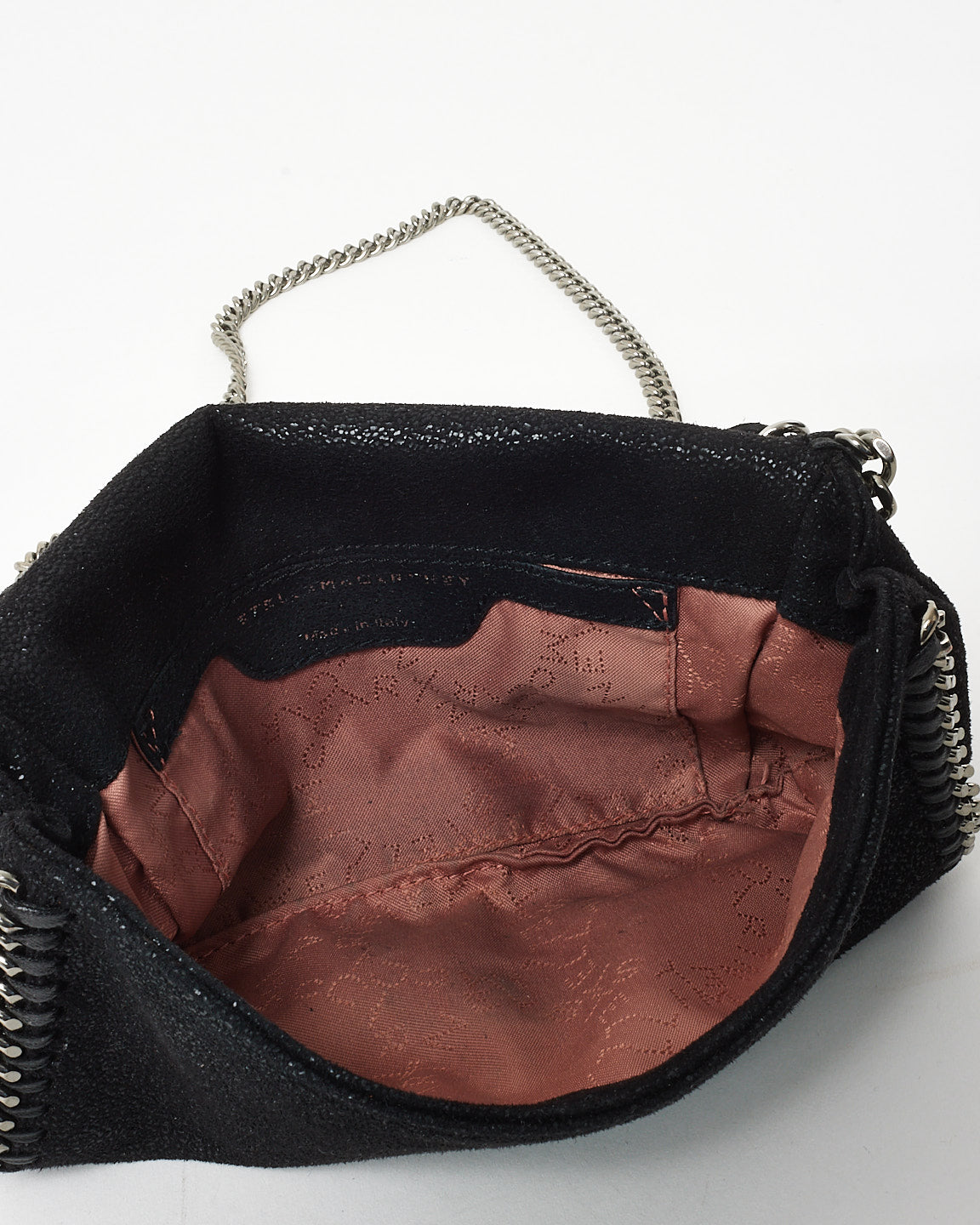 Stella McCartney Black Suede Shaggy Deer Falabella Flap Chain Shoulder Bag