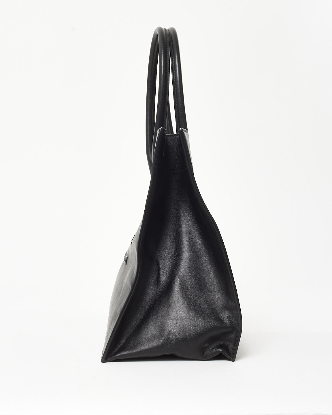 Saint Laurent Black Smooth Leather Large Rive Gauche Tote