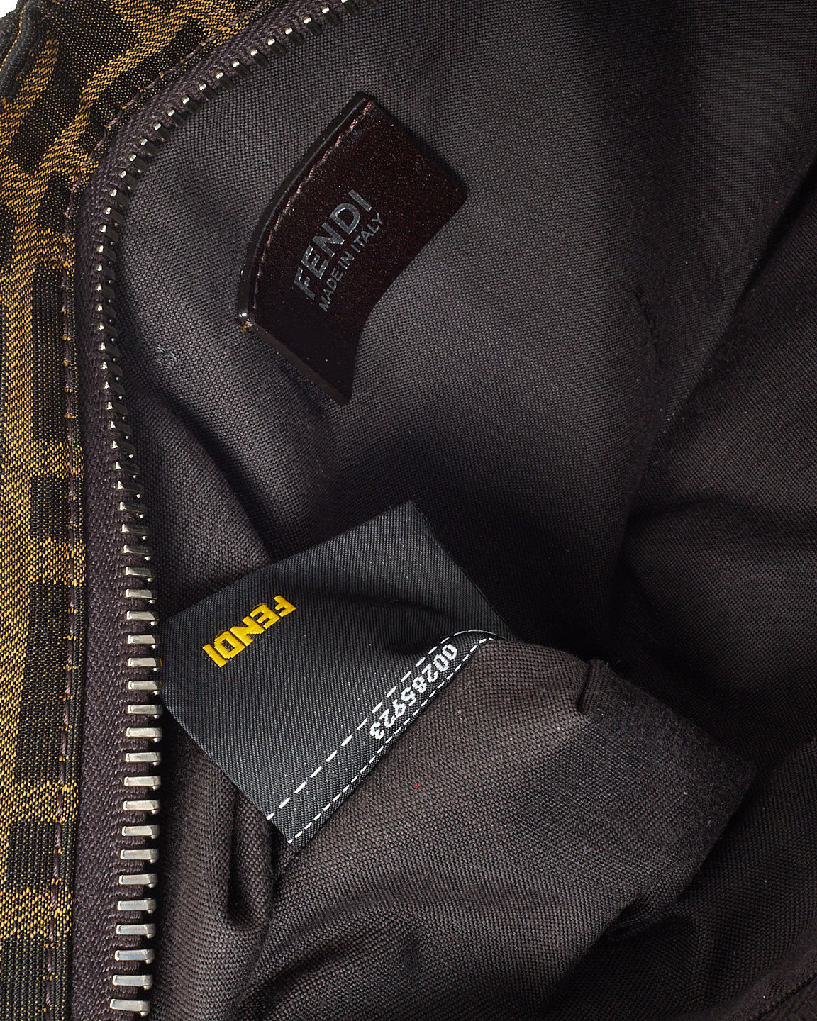 Fendi Brown Tobacco FF Zucca Print Canvas Double Pocket Belt Bag