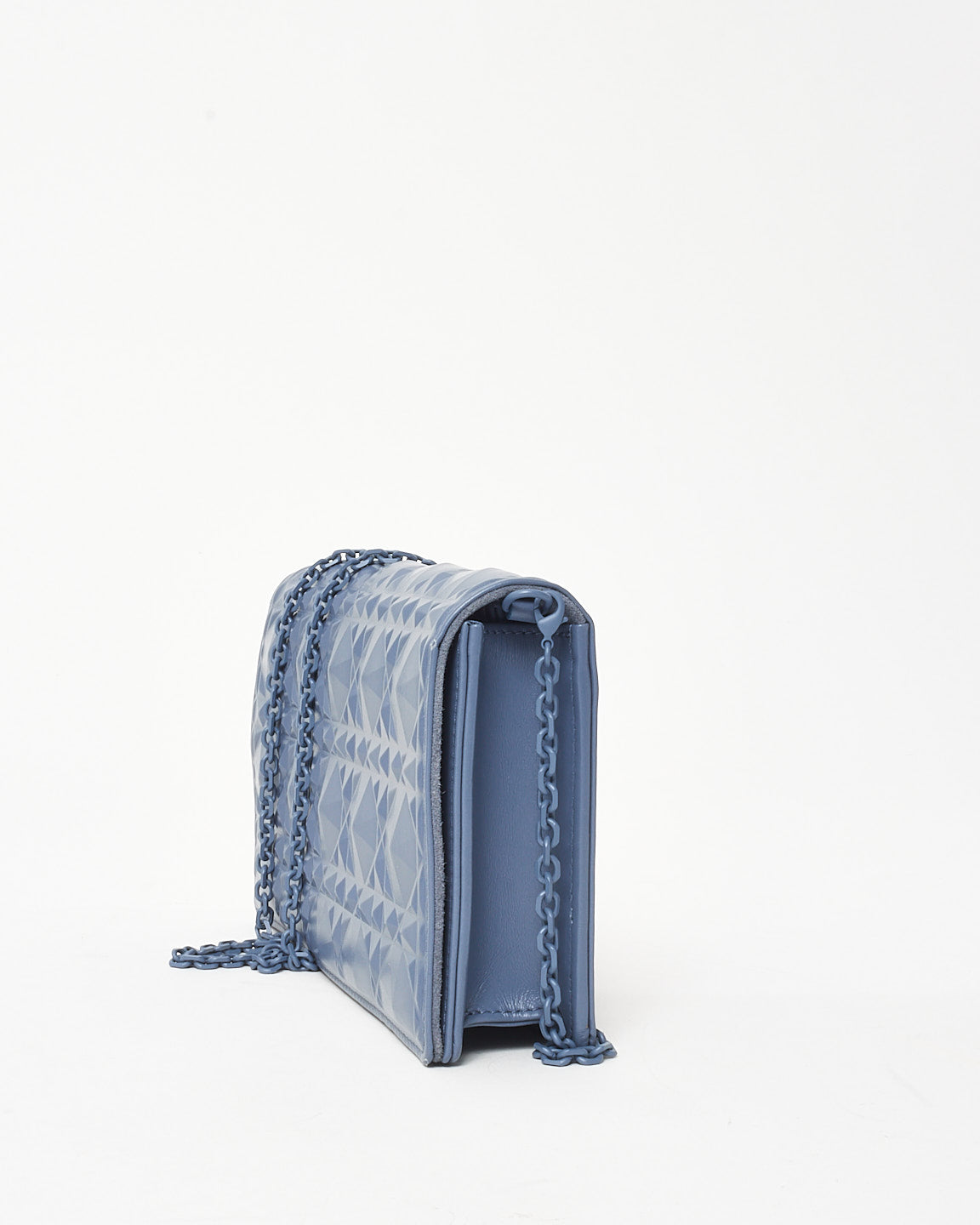 Dior Blue Patent Calfskin Cannage Diamond Lady Dior Pouch WOC Crossbody