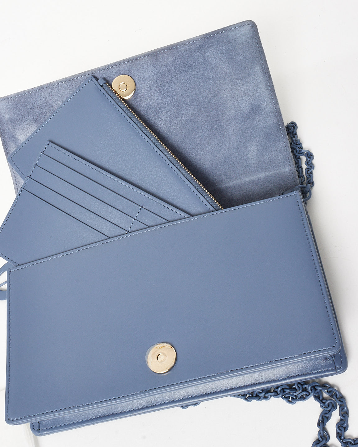 Dior Blue Patent Calfskin Cannage Diamond Lady Dior Pouch WOC Crossbody