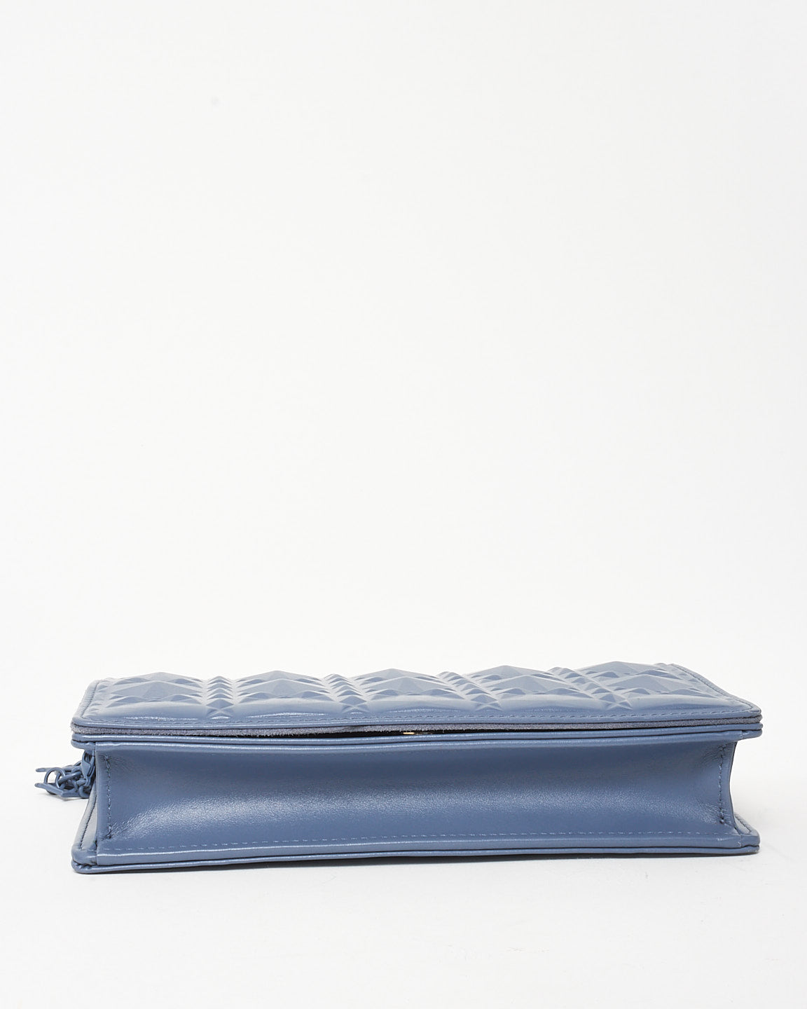 Dior Blue Patent Calfskin Cannage Diamond Lady Dior Pouch WOC Crossbody