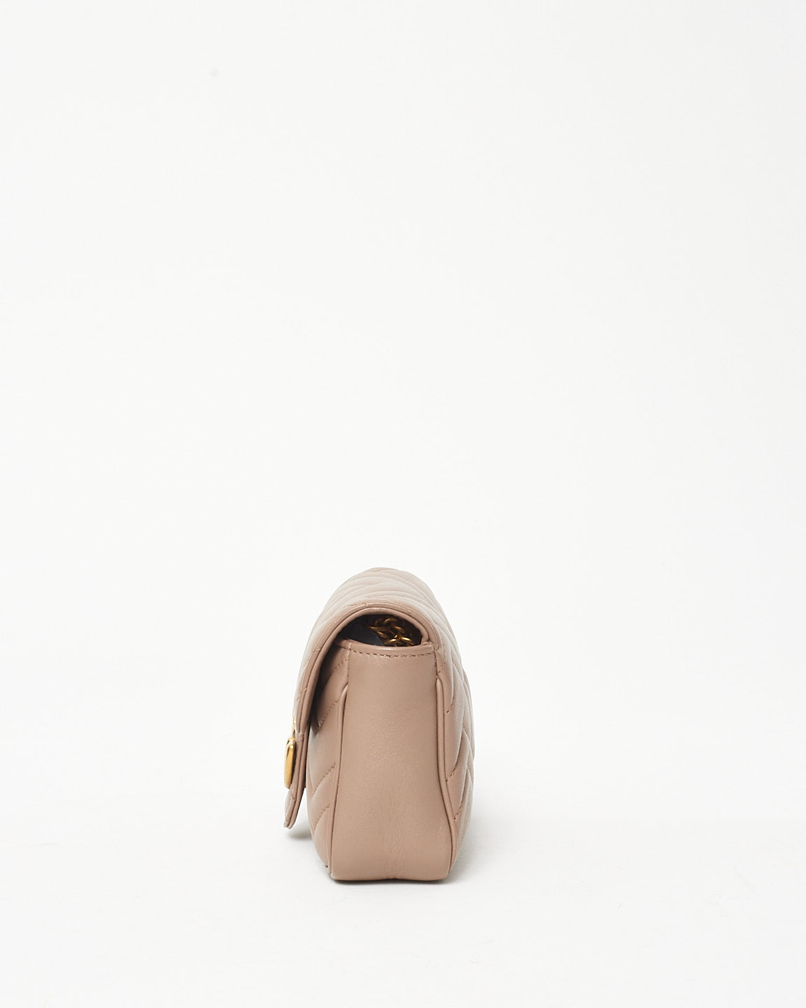 Gucci Dusty Rose Leather GG Marmont Super Mini Crossbody Bag