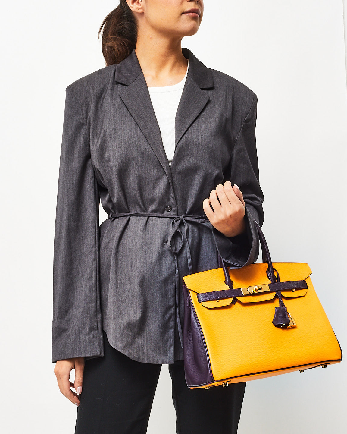 Hermès HSS Yellow Jaune D'or & Purple Raisin Epsom Leather Birkin 30 GHW