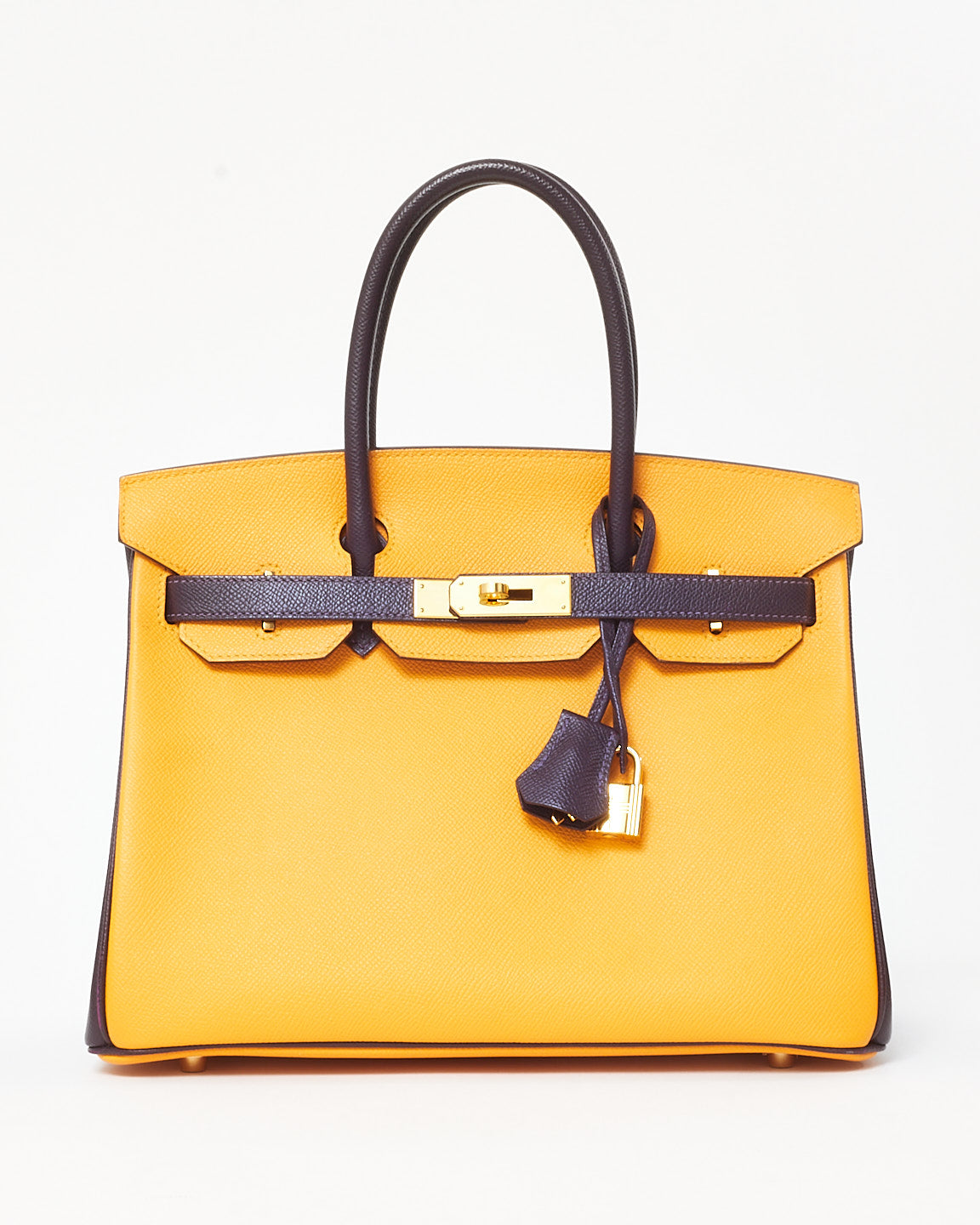 Hermès HSS Yellow Jaune D'or & Purple Raisin Epsom Leather Birkin 30 GHW