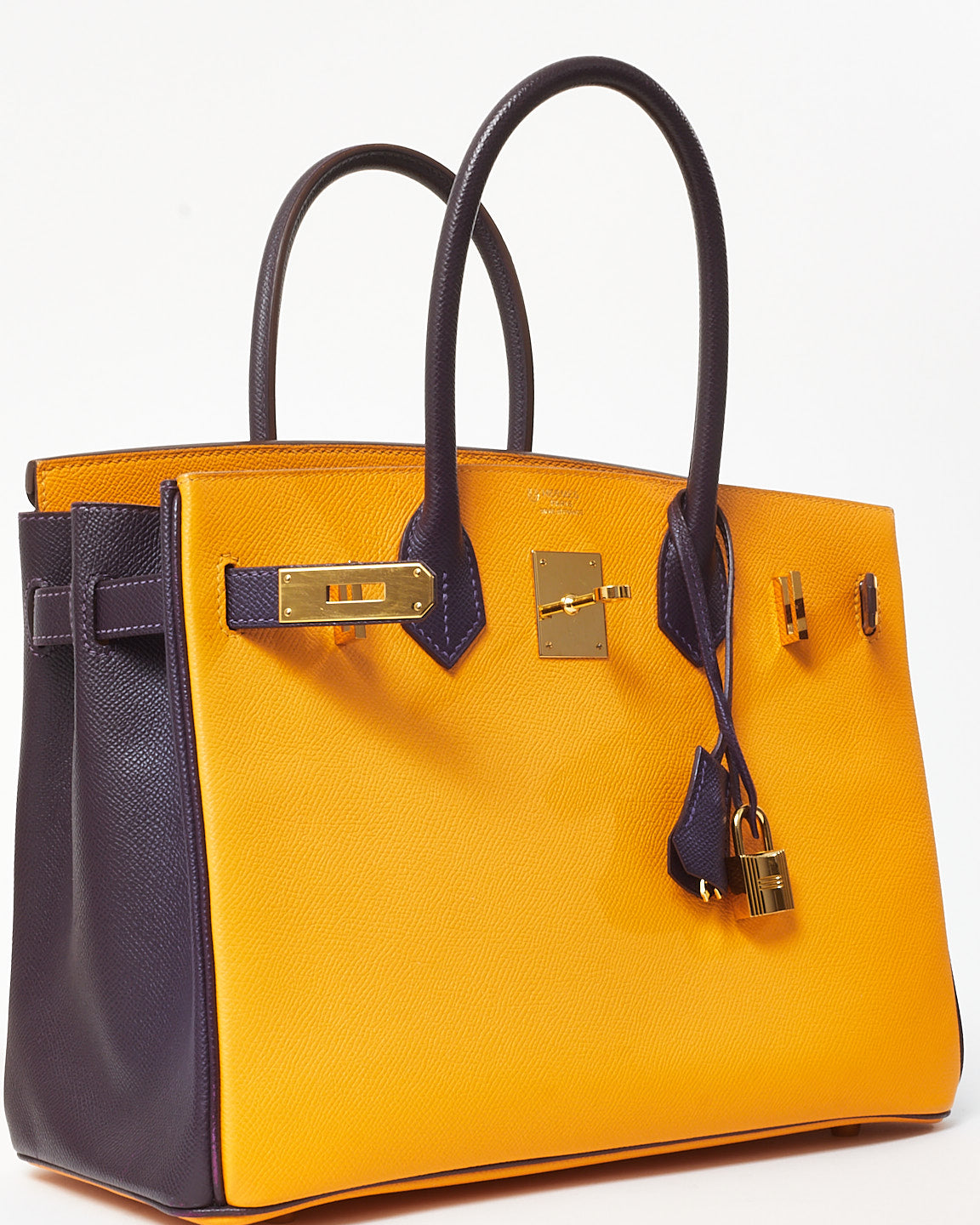 Hermès HSS Yellow Jaune D'or & Purple Raisin Epsom Leather Birkin 30 GHW
