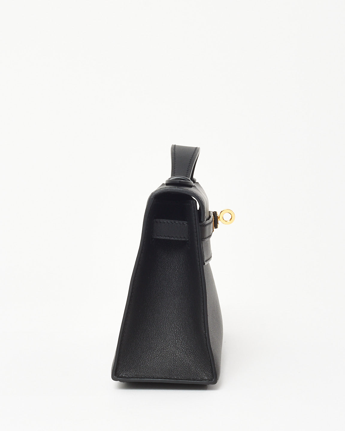 Hermès Black Swift Leather Kelly Pochette GHW