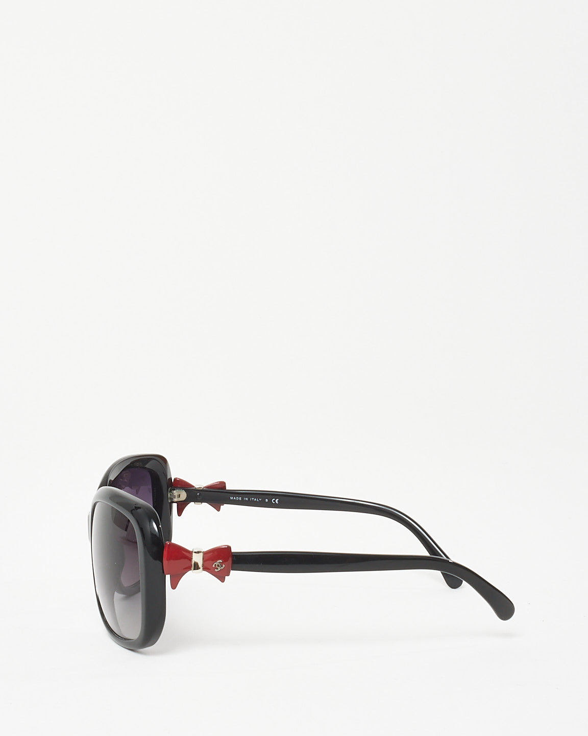 Chanel Black Acetate CC Red Bow Sunglasses 5171