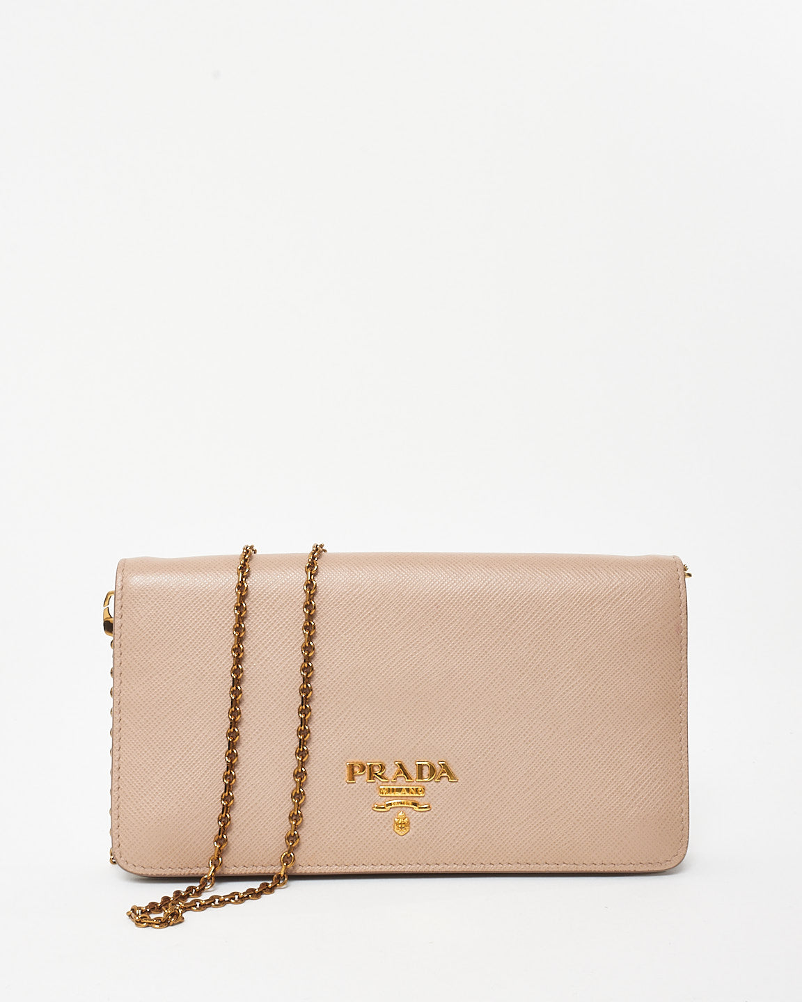 Prada Blush Pink Daino Leather Wallet on Chain Bag