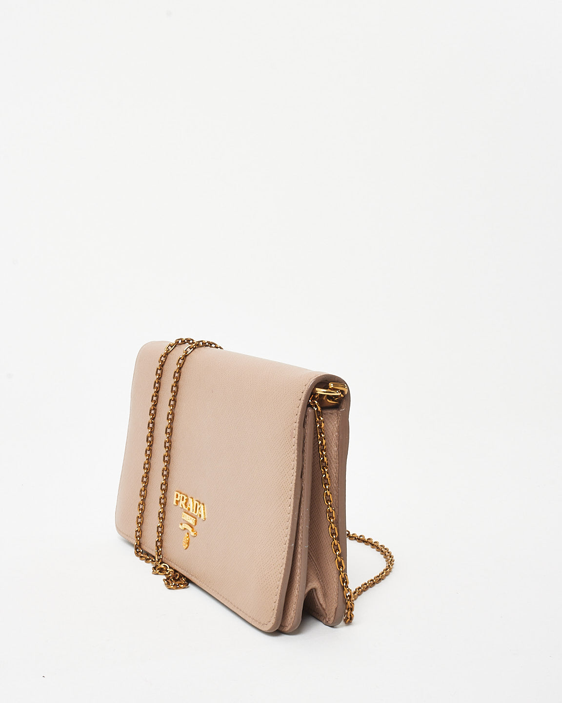Prada Blush Pink Daino Leather Wallet on Chain Bag