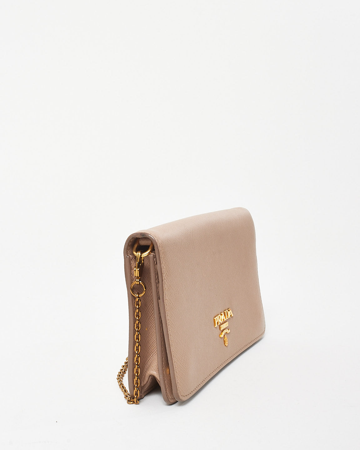 Prada Blush Pink Daino Leather Wallet on Chain Bag