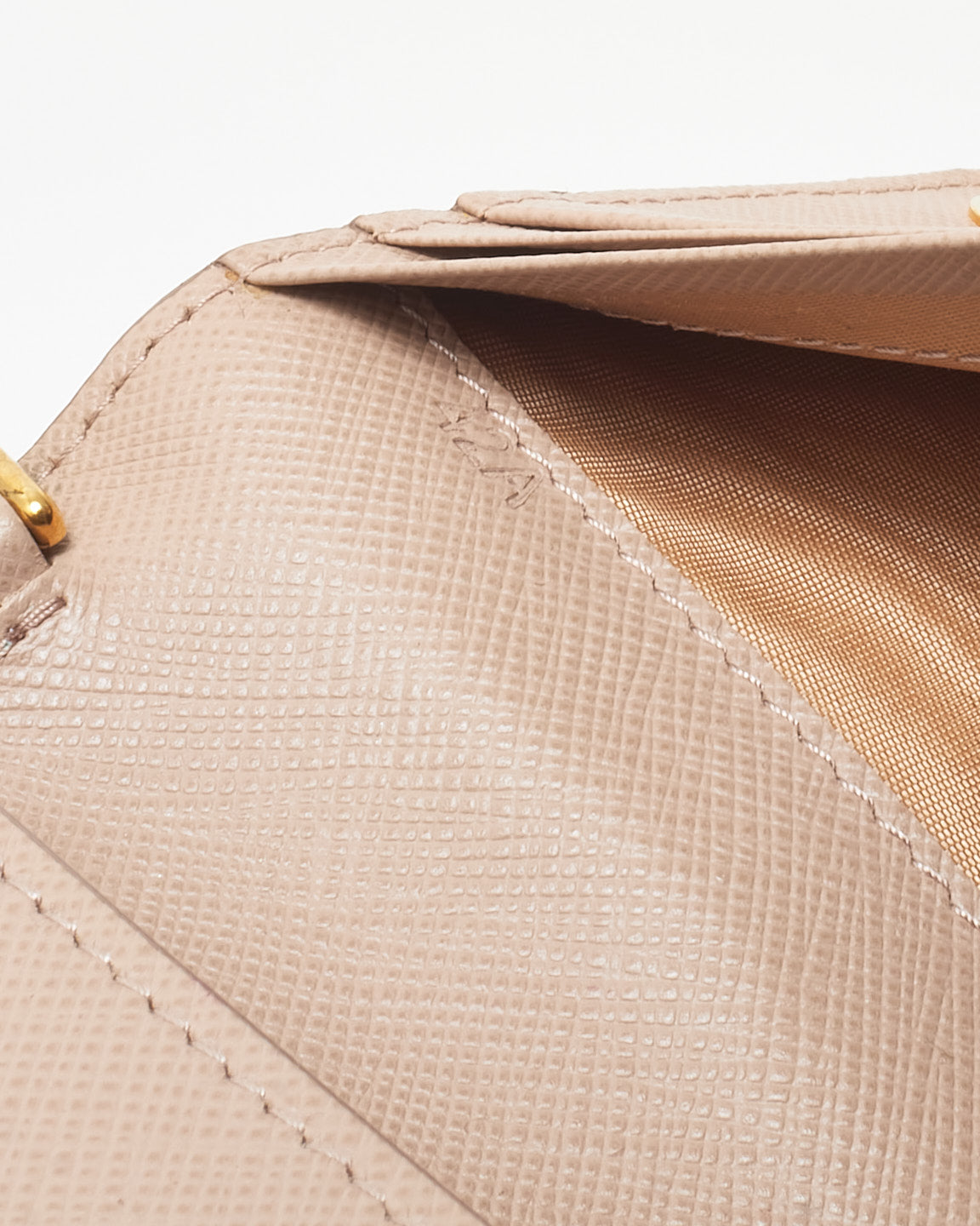 Prada Blush Pink Daino Leather Wallet on Chain Bag