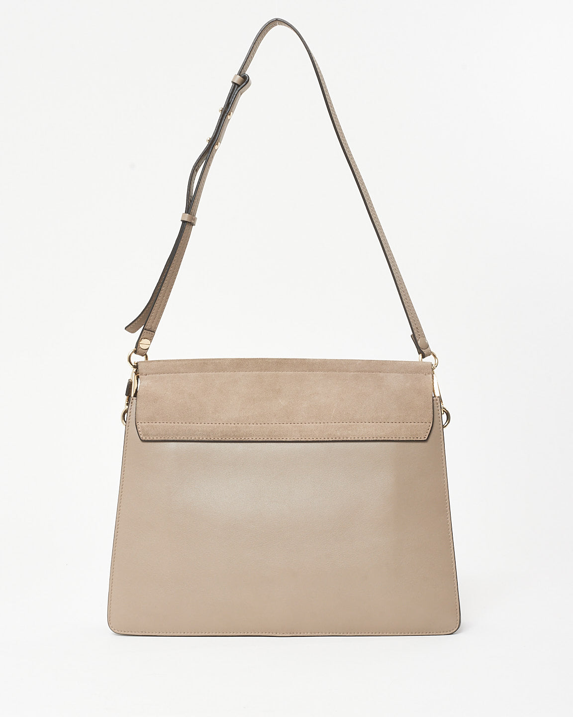Chloé Motty Grey Leather & Suede Medium Faye Shoulder Bag