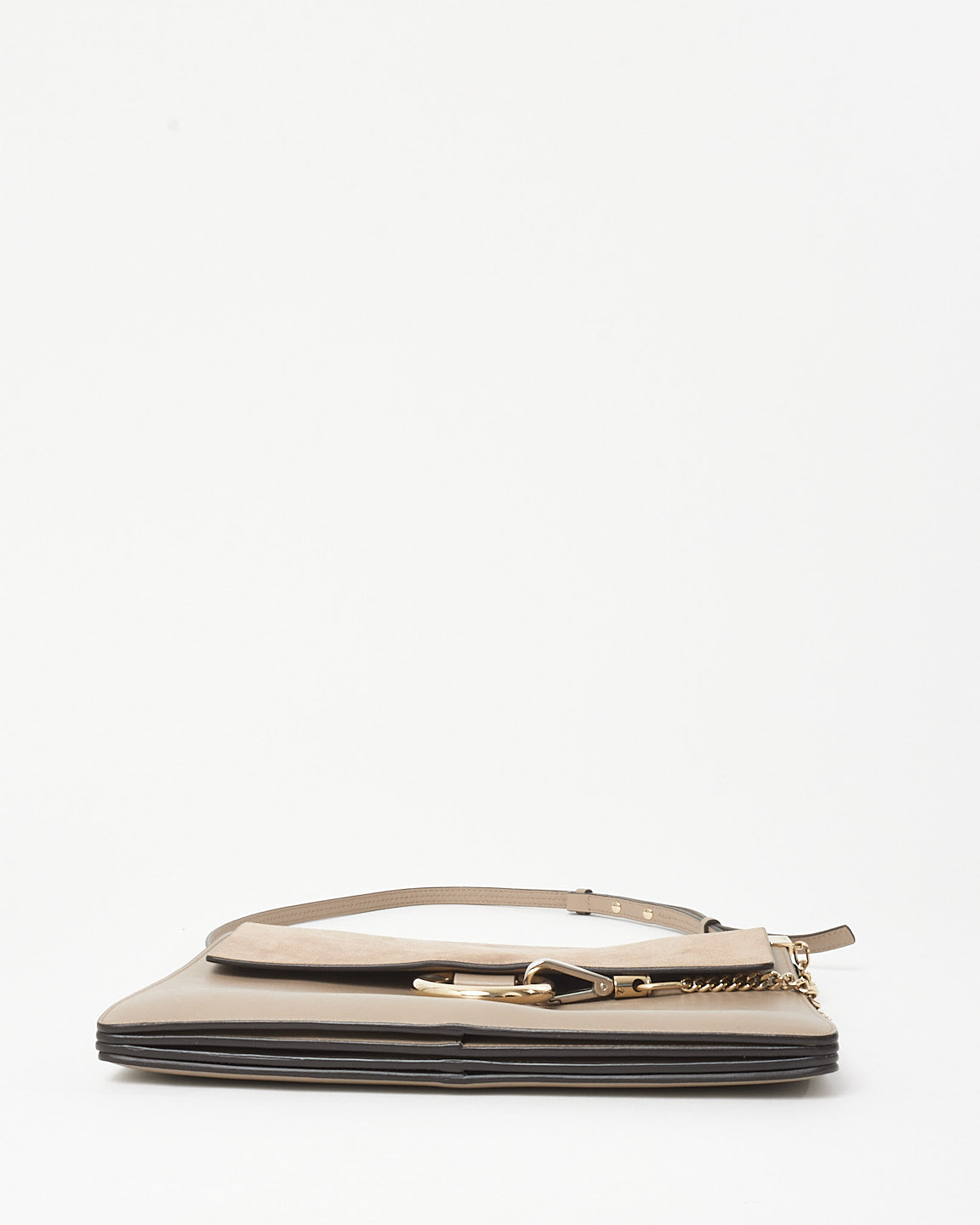 Chloé Motty Grey Leather & Suede Medium Faye Shoulder Bag