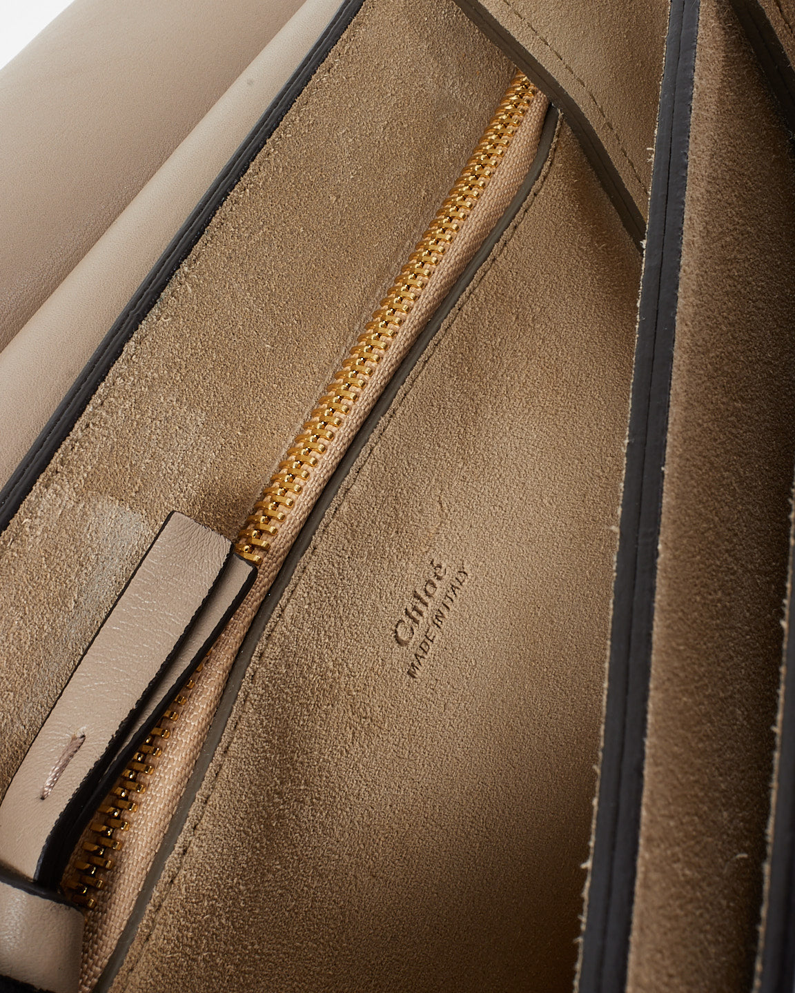 Chloé Motty Grey Leather & Suede Medium Faye Shoulder Bag