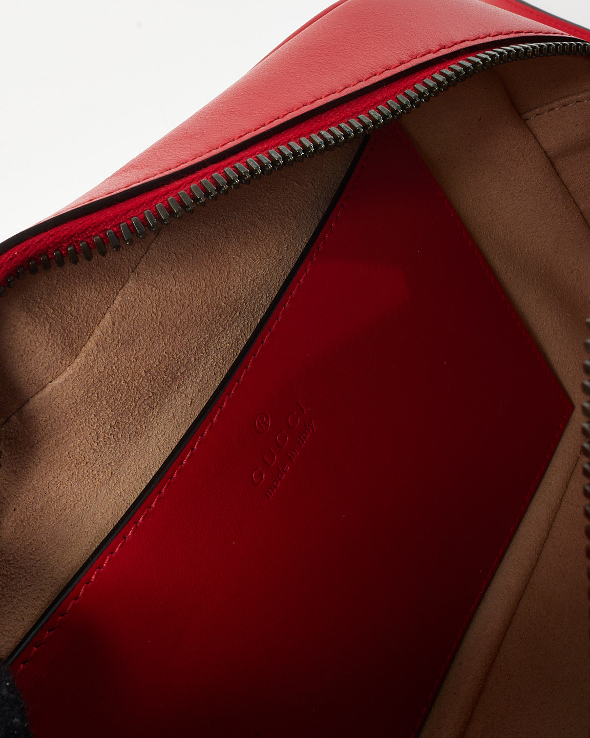 Gucci Red Matelassé Chevron Leather GG Marmont Small Camera Bag