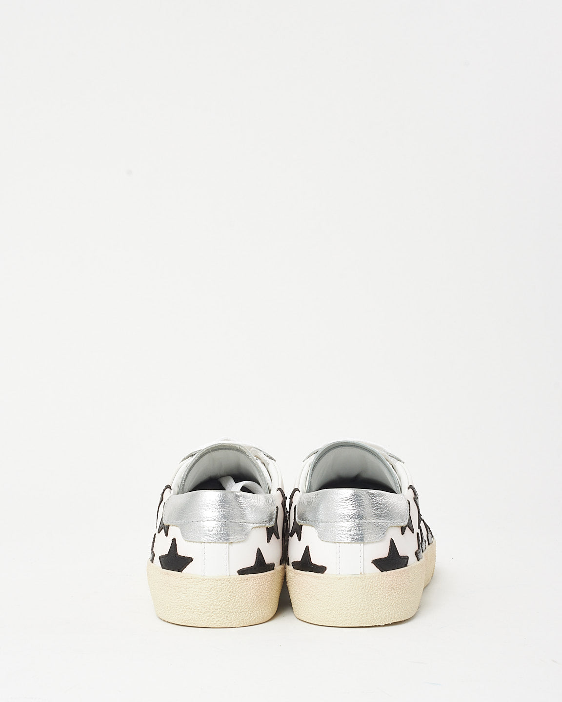 Saint Laurent White & Black Leather Star Court Sneakers - 38