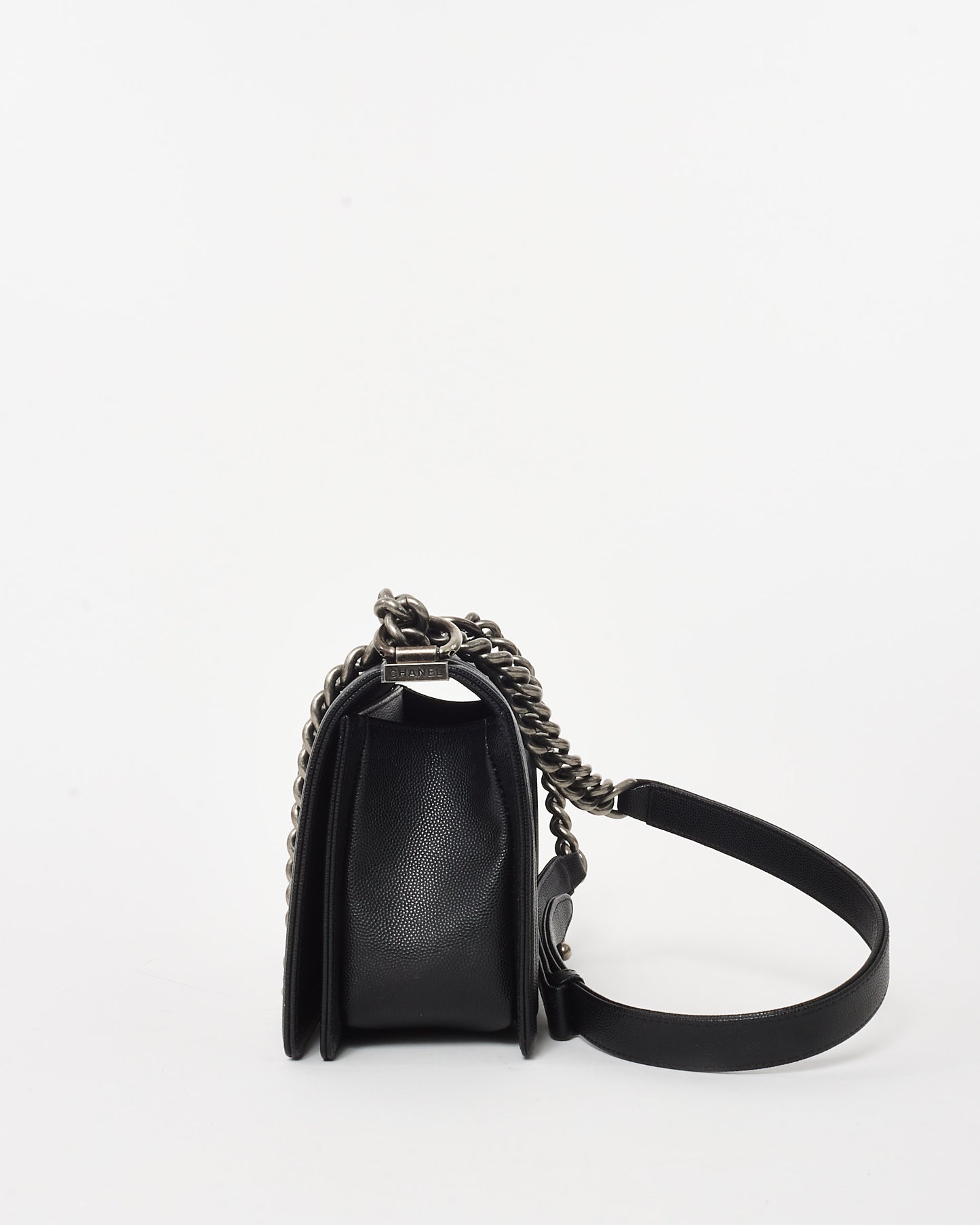 Chanel Black Caviar Leather Old Medium Boy Bag w/ RHW