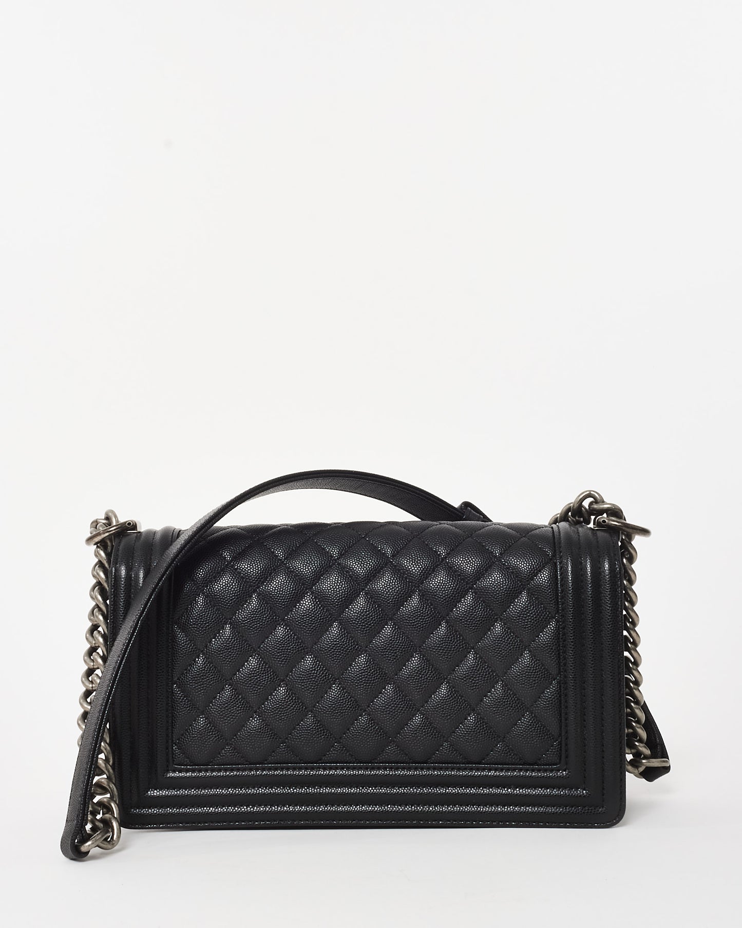 Chanel Black Caviar Leather Old Medium Boy Bag w/ RHW