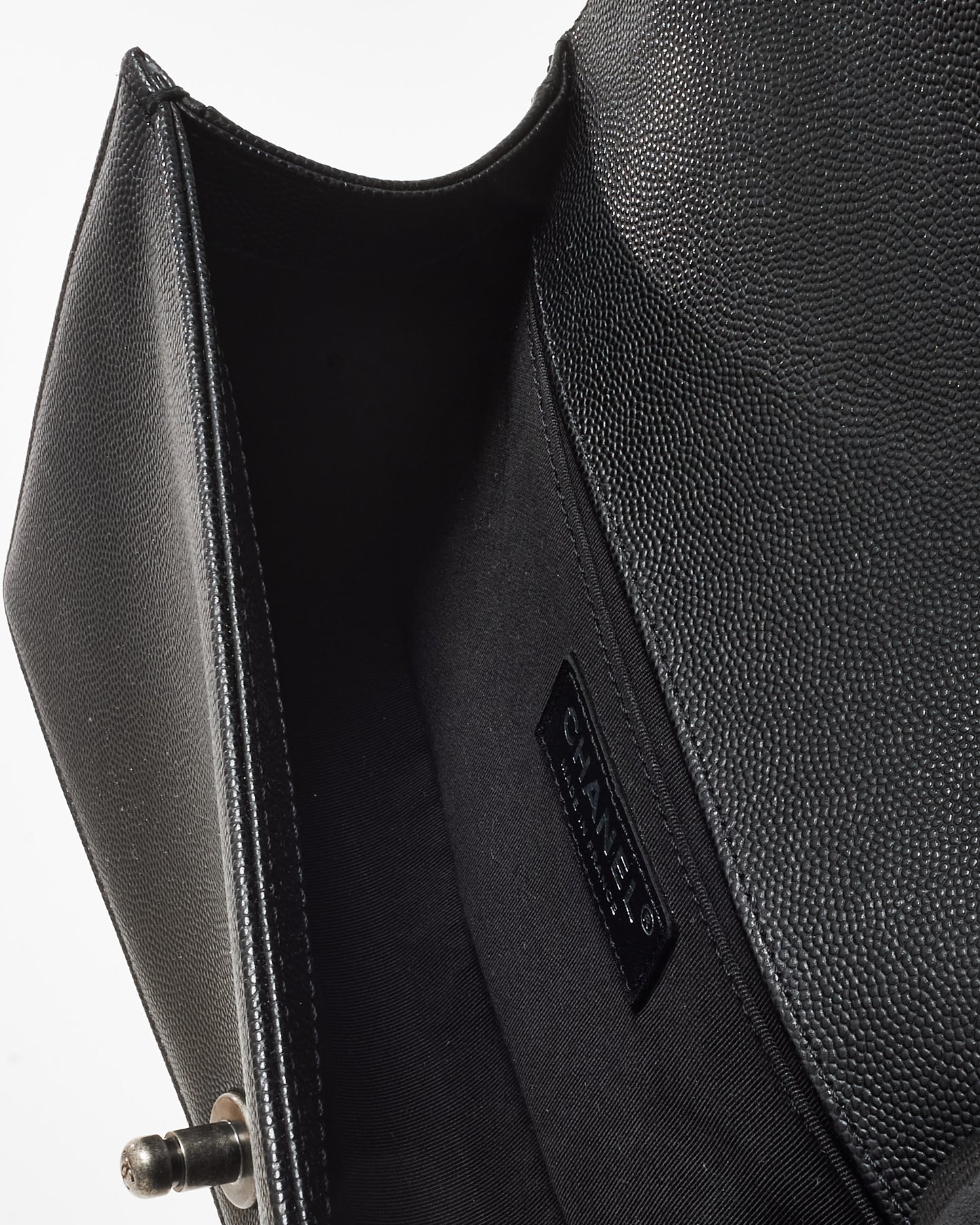 Chanel Black Caviar Leather Old Medium Boy Bag w/ RHW