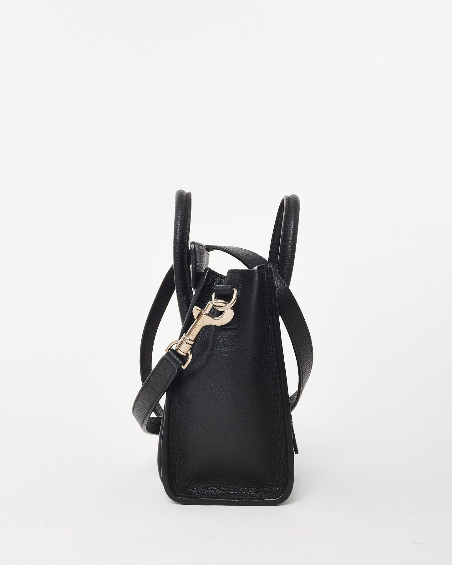 Celine Black Drummed Leather Nano Luggage Bag
