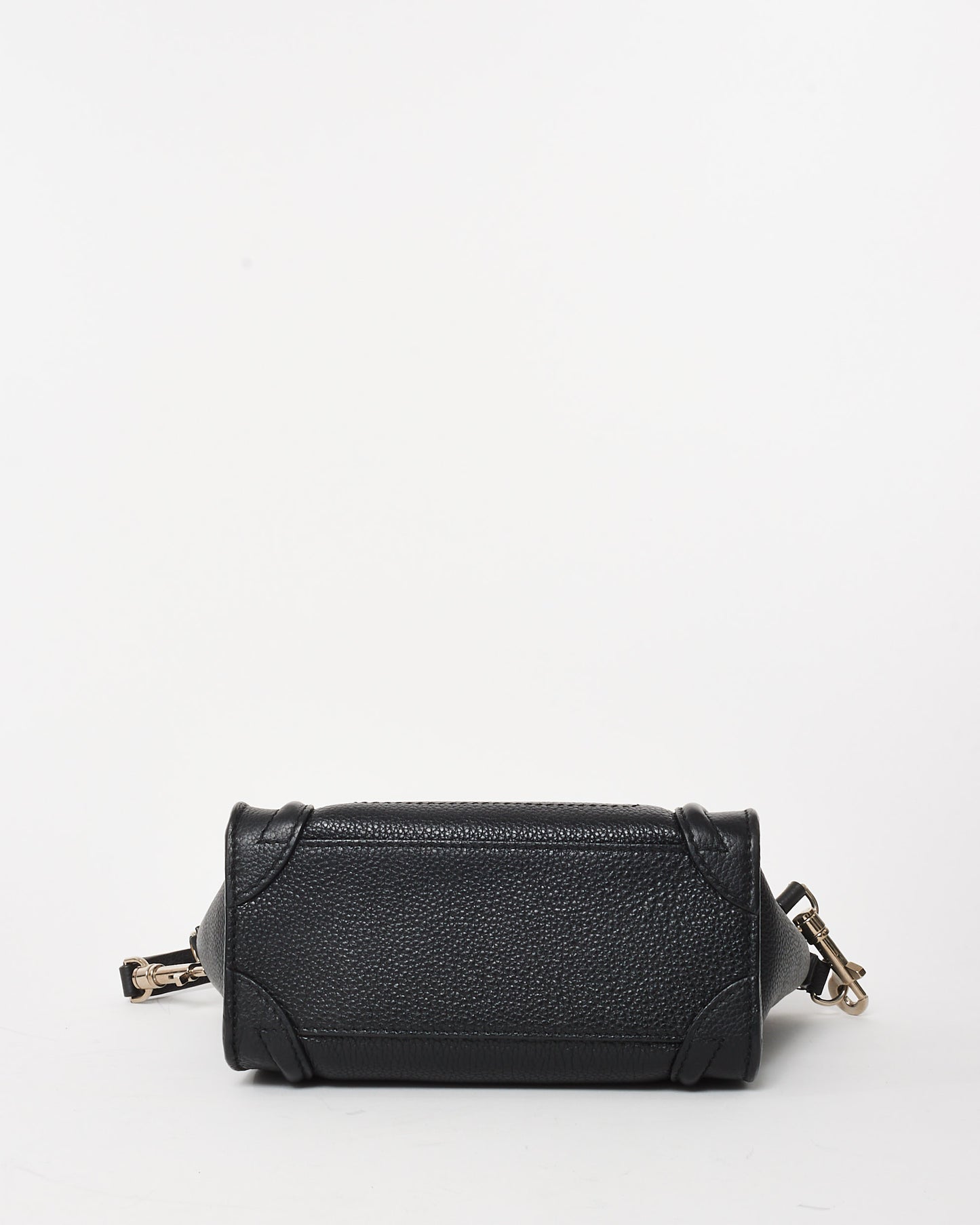 Celine Black Drummed Leather Nano Luggage Bag