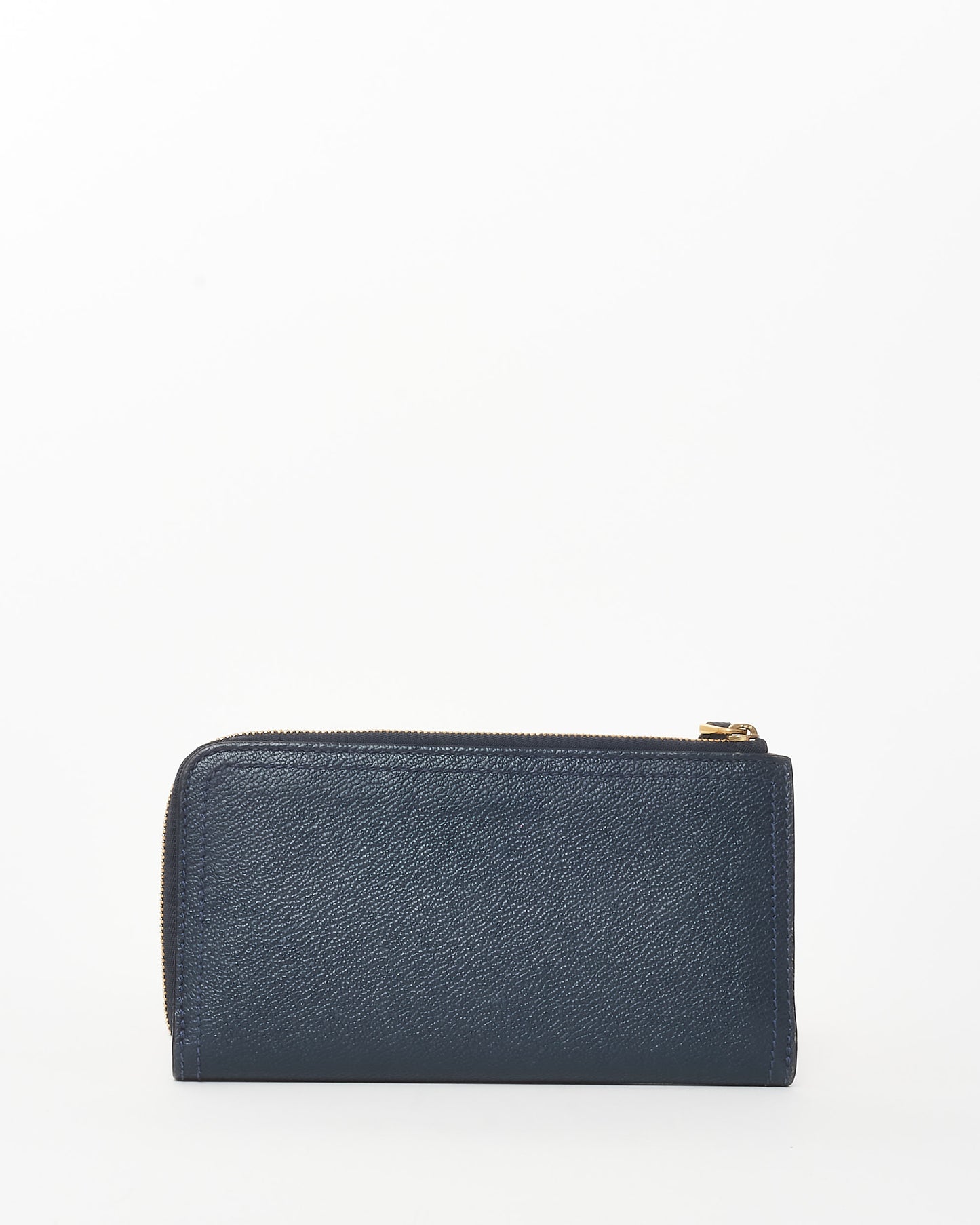 Portefeuille long zippé en cuir bleu marine Burberry