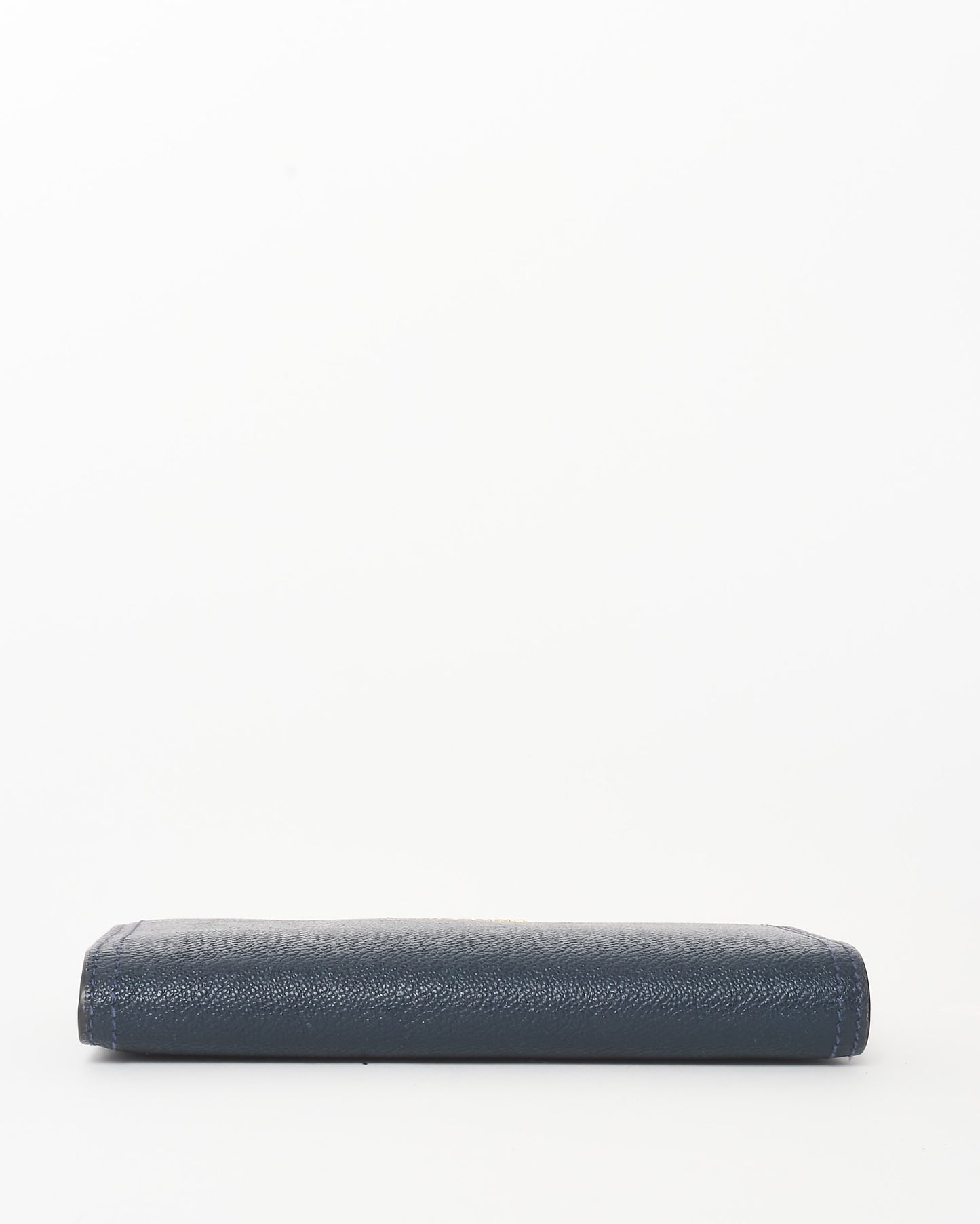 Portefeuille long zippé en cuir bleu marine Burberry