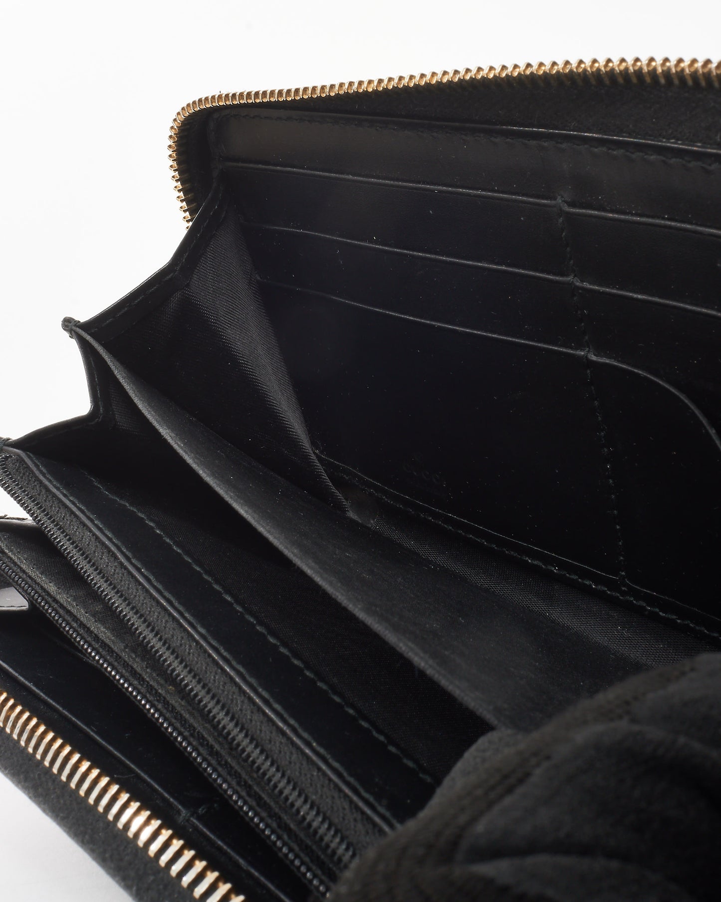 Gucci Black Monogram Guccissima Leather Bow Zippy Wallet