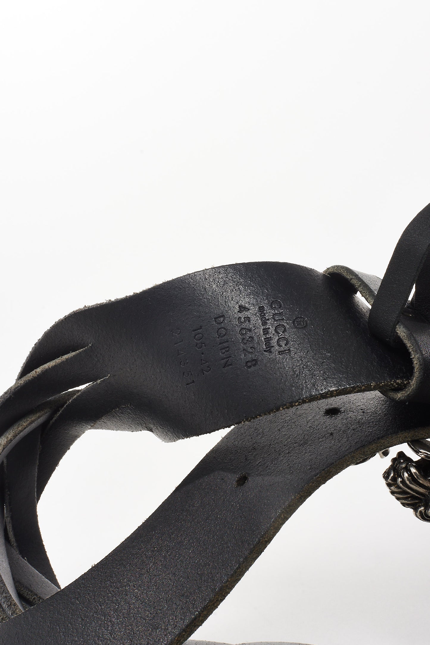 Gucci Black Leather Braided Rugged Dionysus Buckle Belt - 105/42