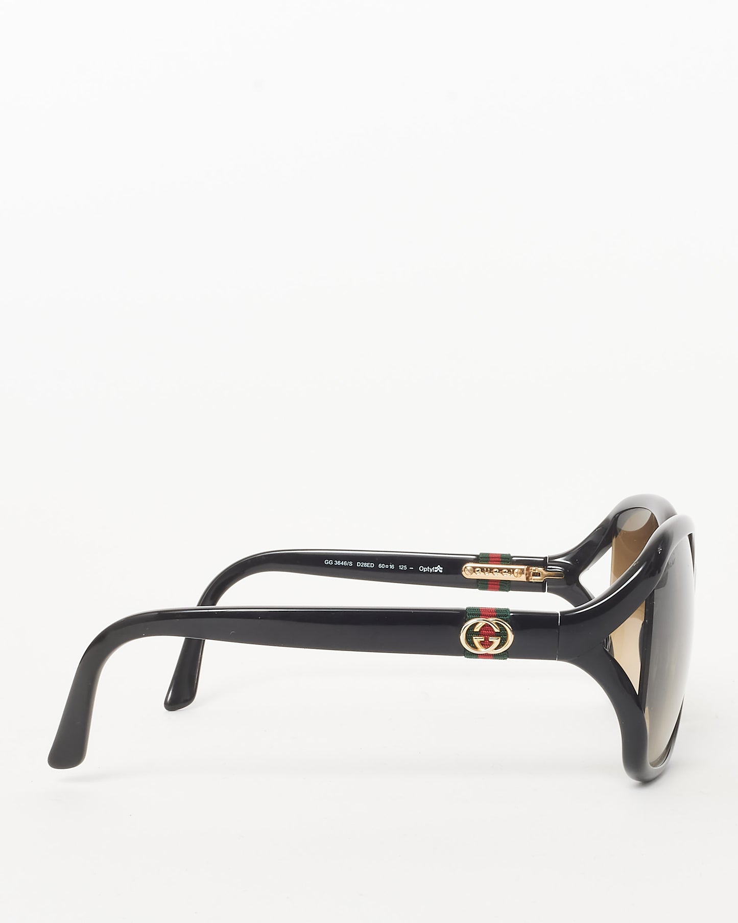 Gucci Black Oversized GG3646 Wed Logo Sunglasses