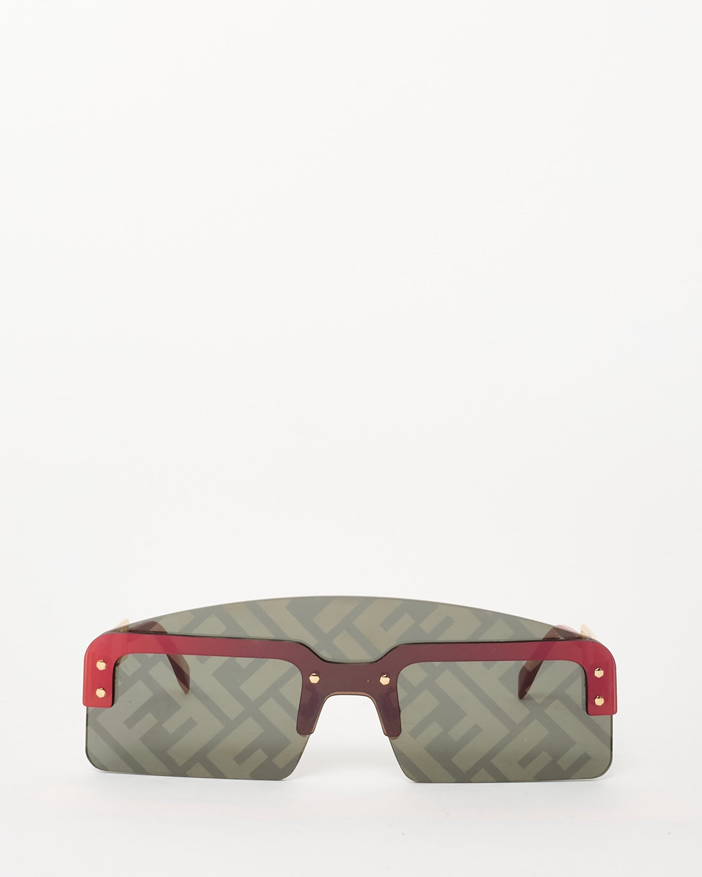 Fendi Red & Gold FF FE40023 Mirror Technicolor Shield Sunglasses
