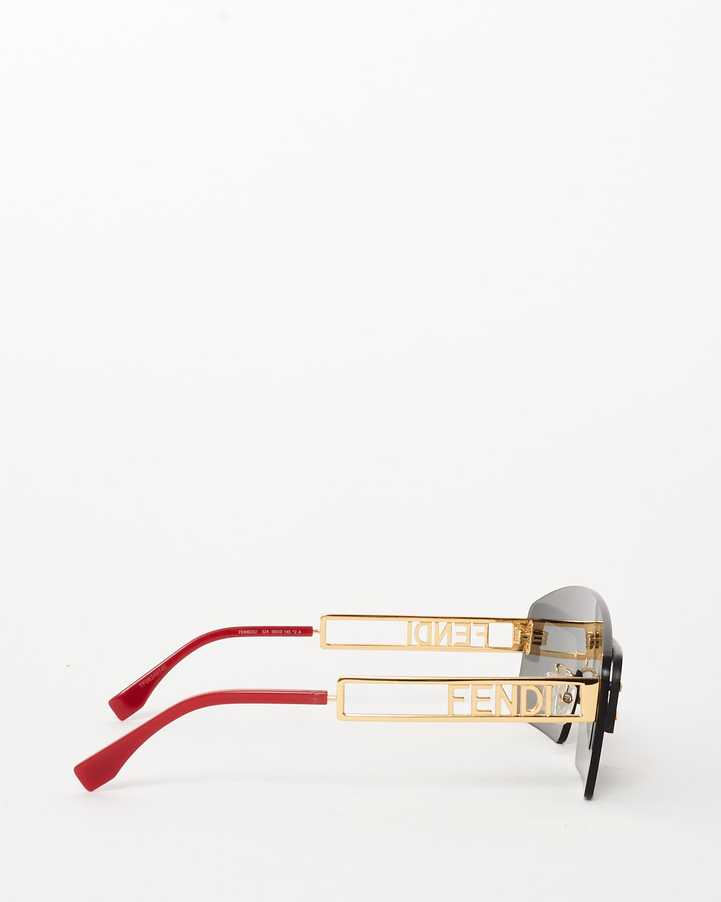 Fendi Red & Gold FF FE40023 Mirror Technicolor Shield Sunglasses