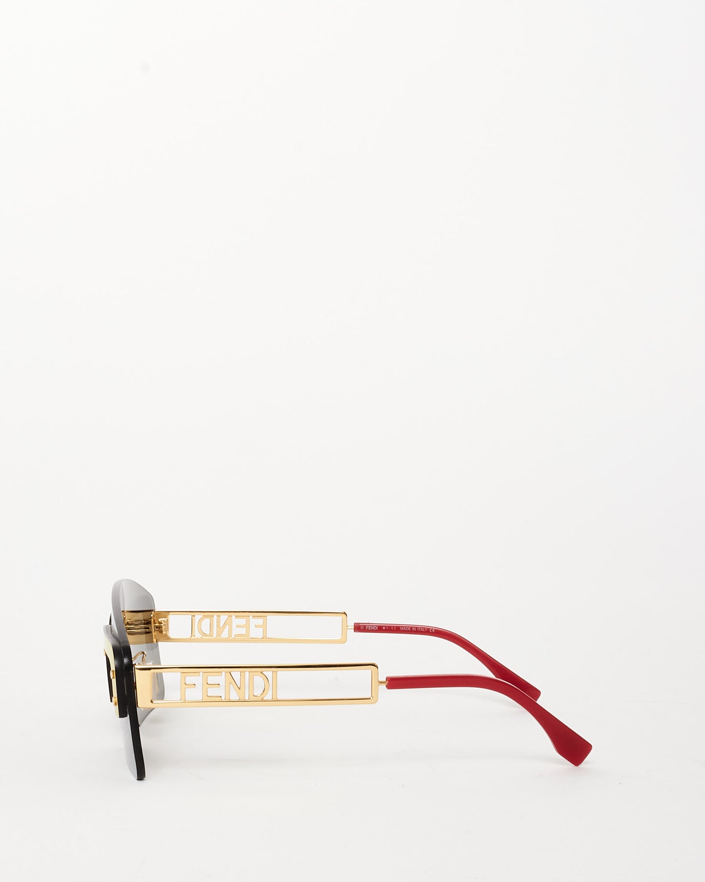 Fendi Red & Gold FF FE40023 Mirror Technicolor Shield Sunglasses