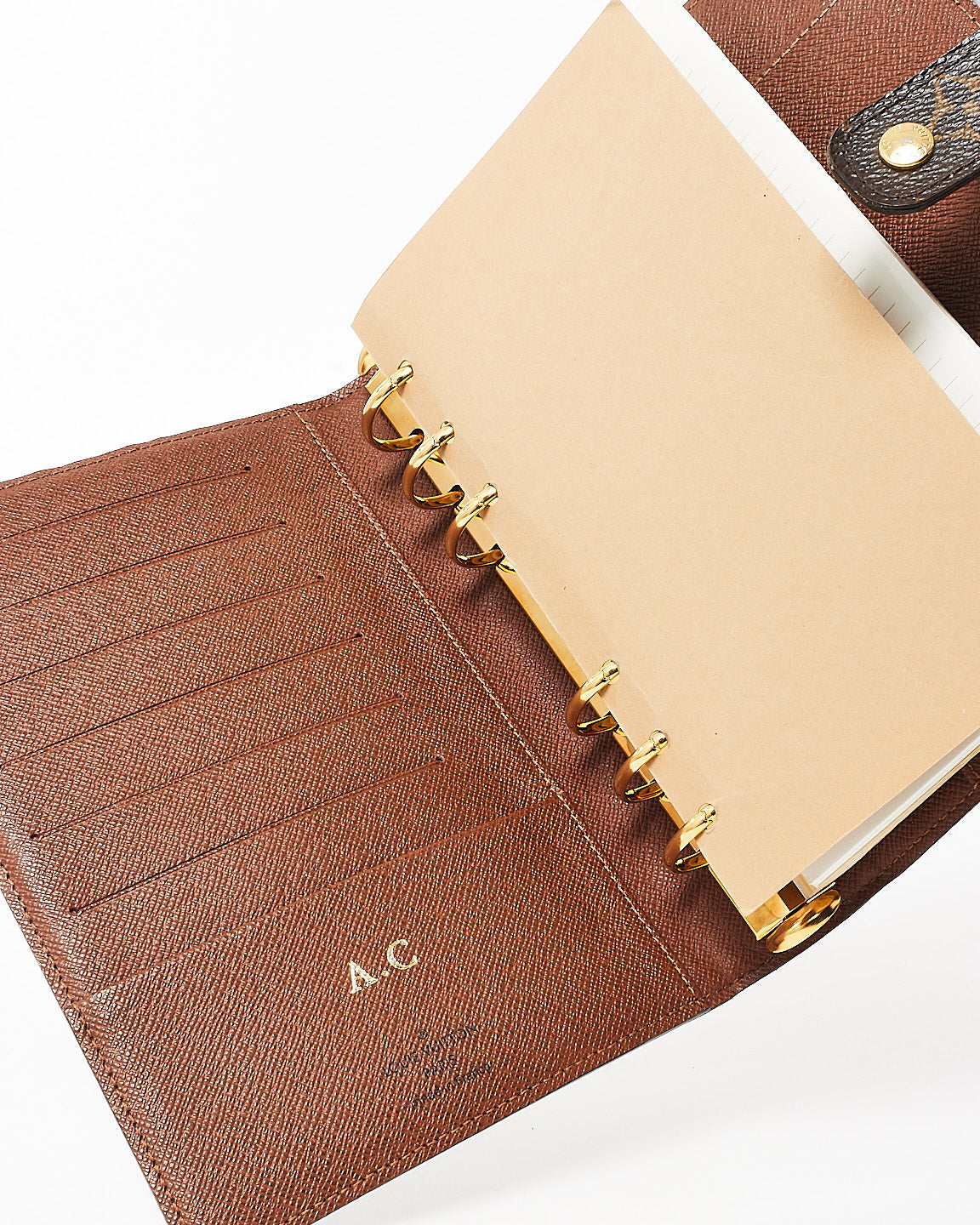 Louis Vuitton Monogram Medium Ring Agenda Cover w/ Initials