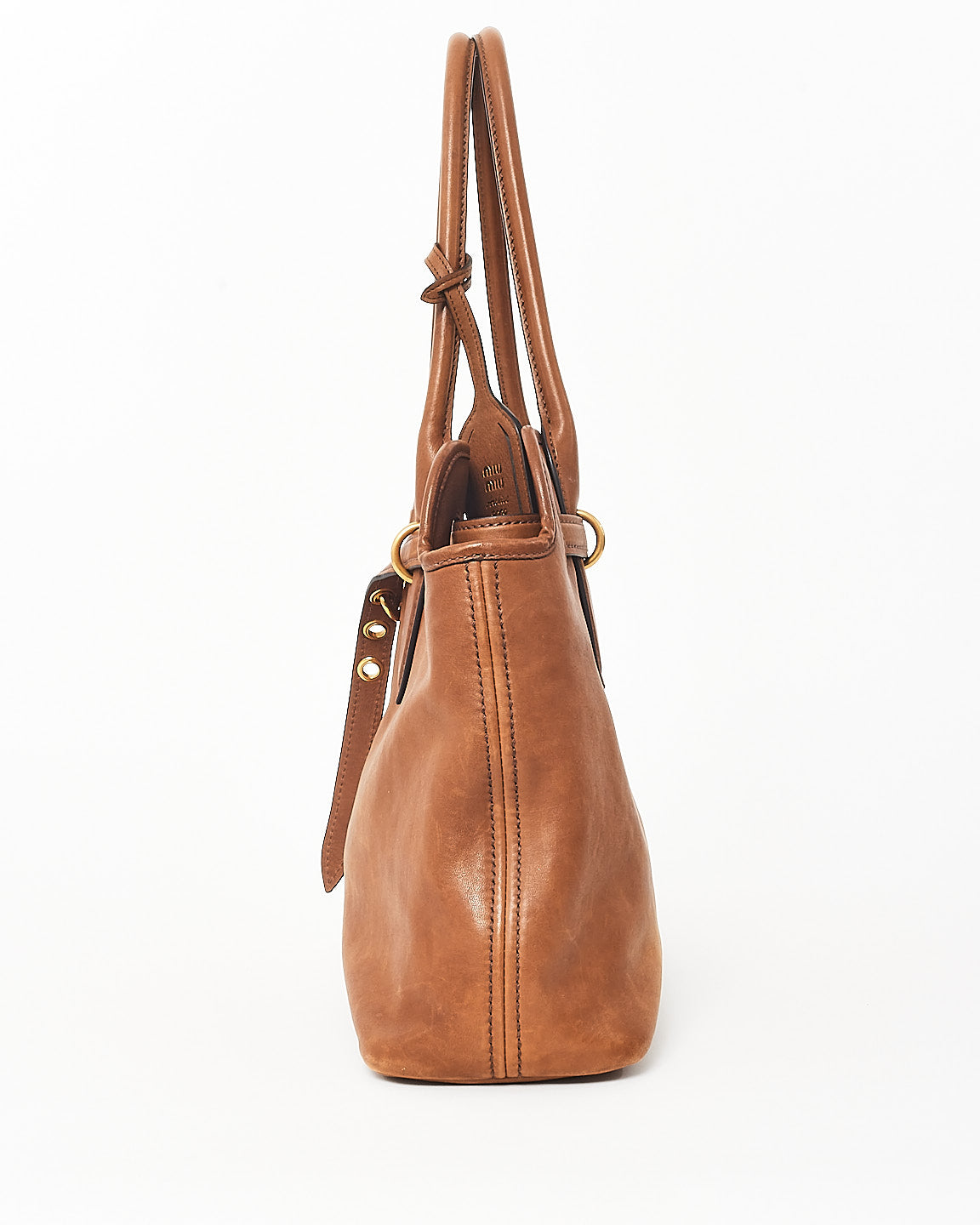 Miu Miu Brown (Oak) Nappa Leather Medium Adventure Bag